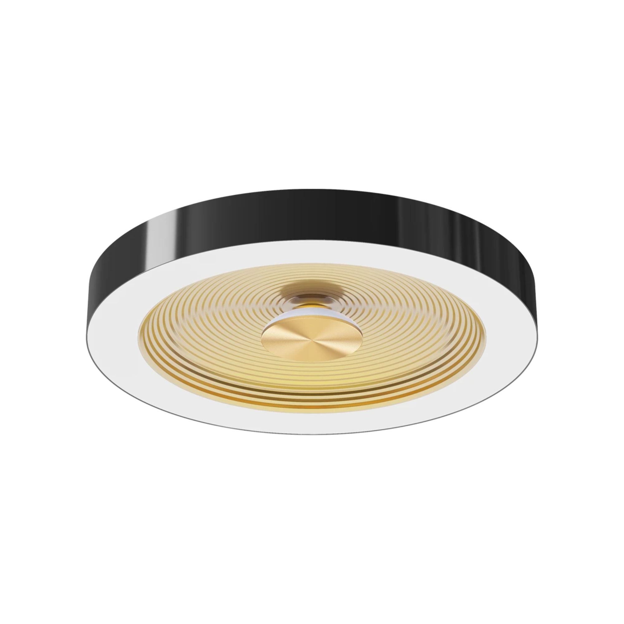 RAB Aura 16" Flush Mount Light, Selectable CCT, Black Housing Gold Reftector