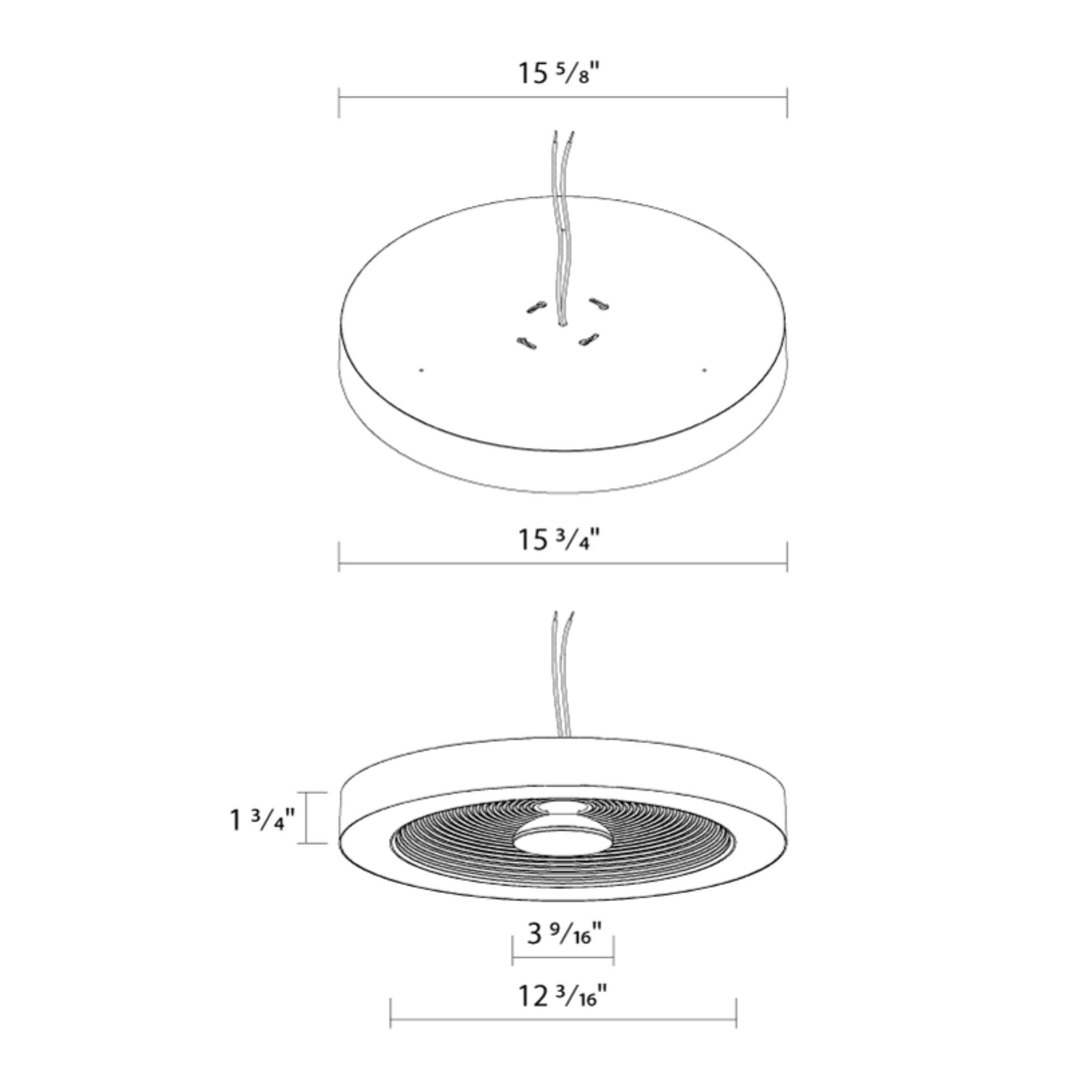 RAB Aura 16" Flush Mount Light, Selectable CCT, Black Housing Gold Reftector