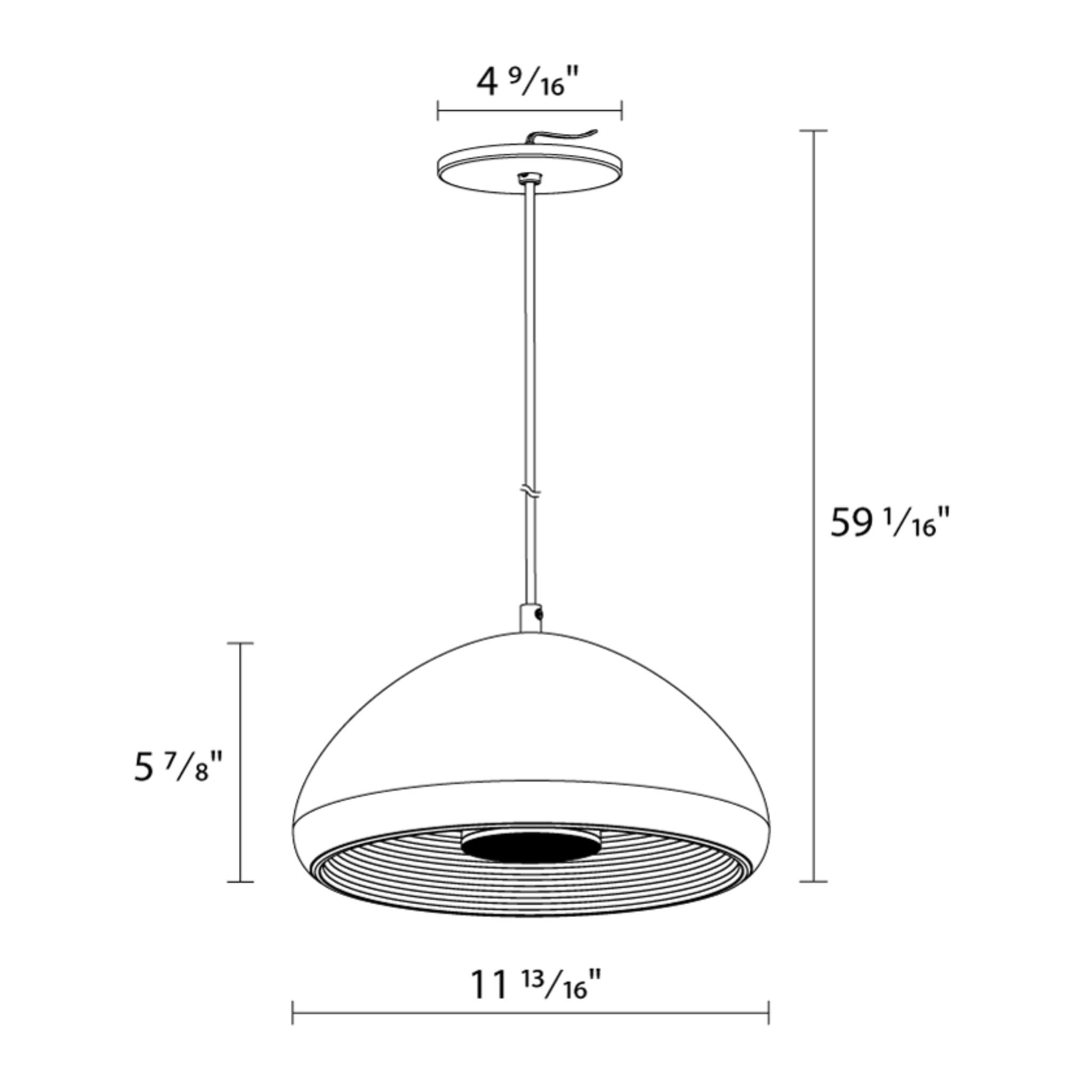 RAB Aura 12 in. LED Pendant Light, White Housing White Reflector