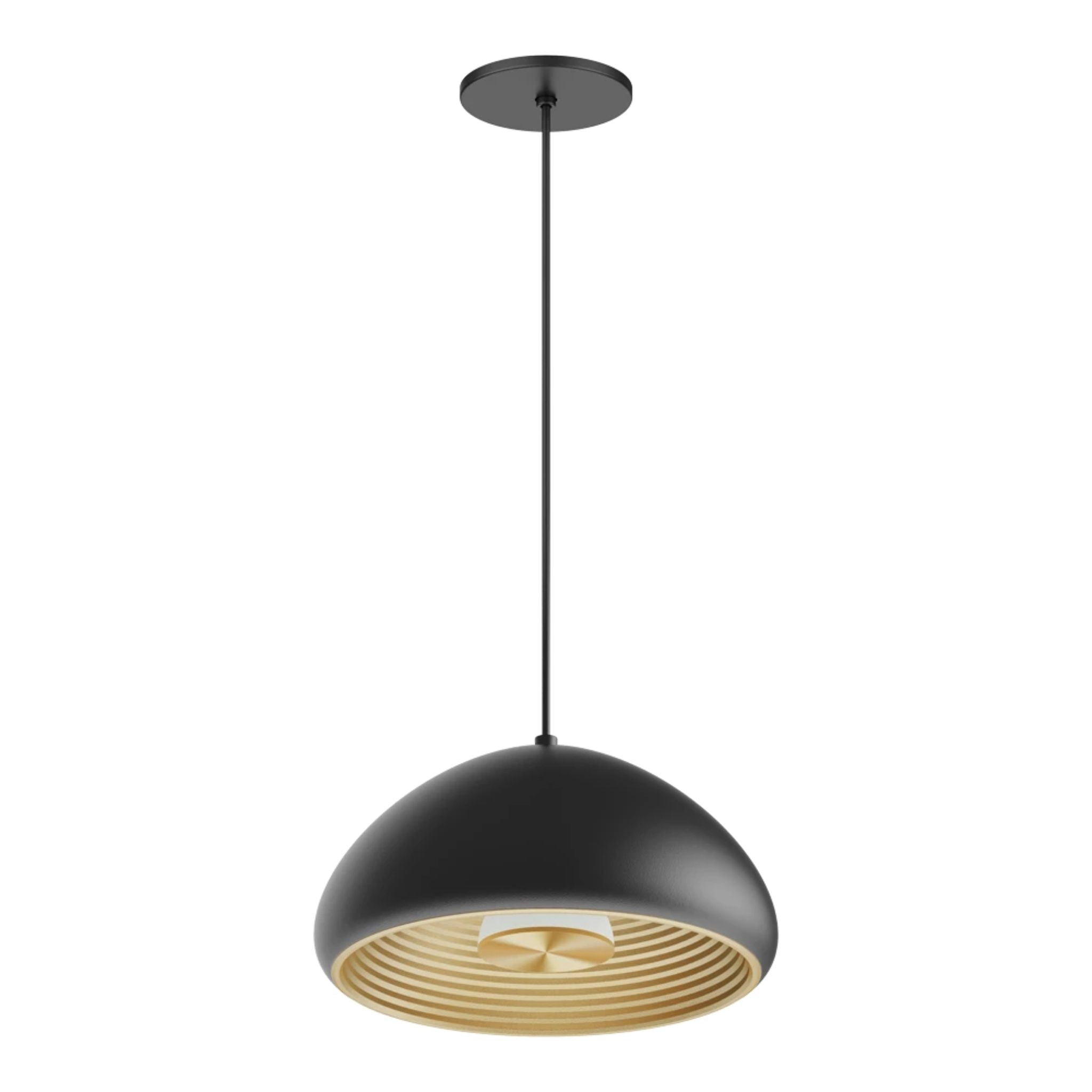 RAB Aura 12 in. LED Pendant Light, Black Housing Gold Reflector