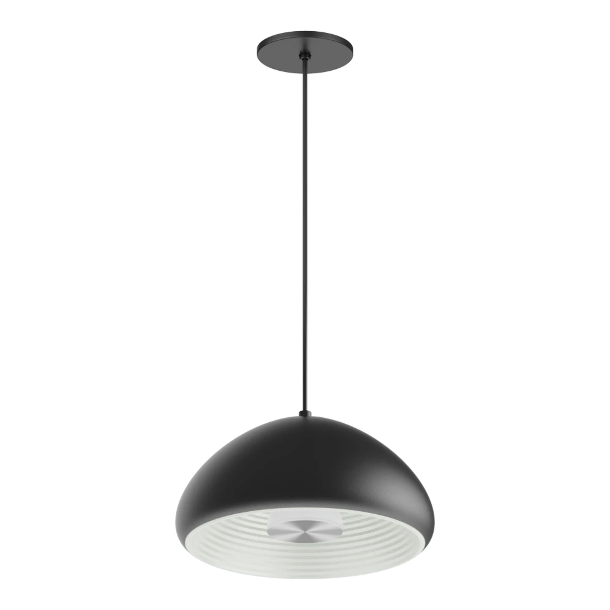 RAB Aura 12 in. LED Pendant Light, Black Housing White Reflector