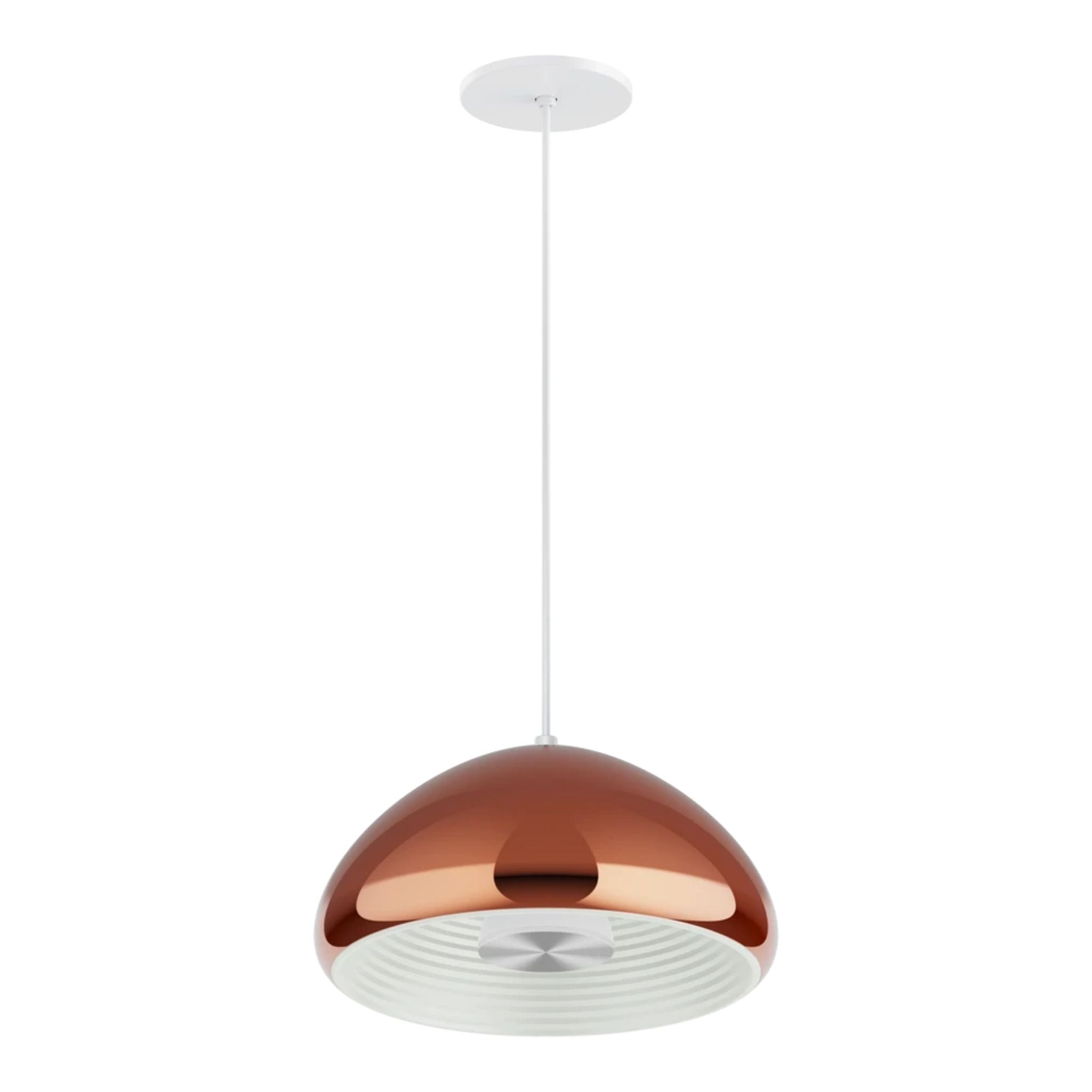RAB Aura 12 in. LED Pendant Light, Copper Housing White Reflector