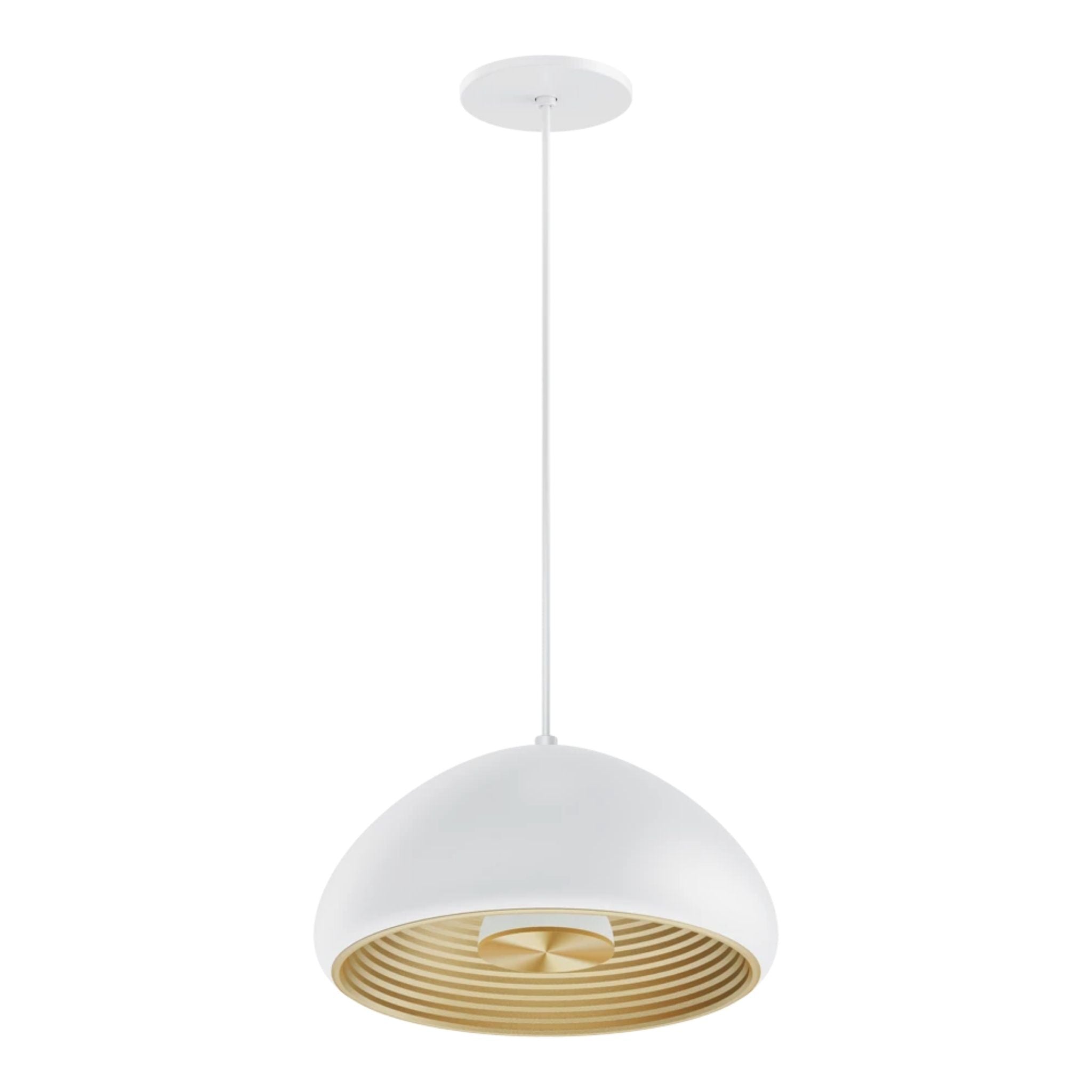 RAB Aura 12 in. LED Pendant Light, White Housing Gold Reflector
