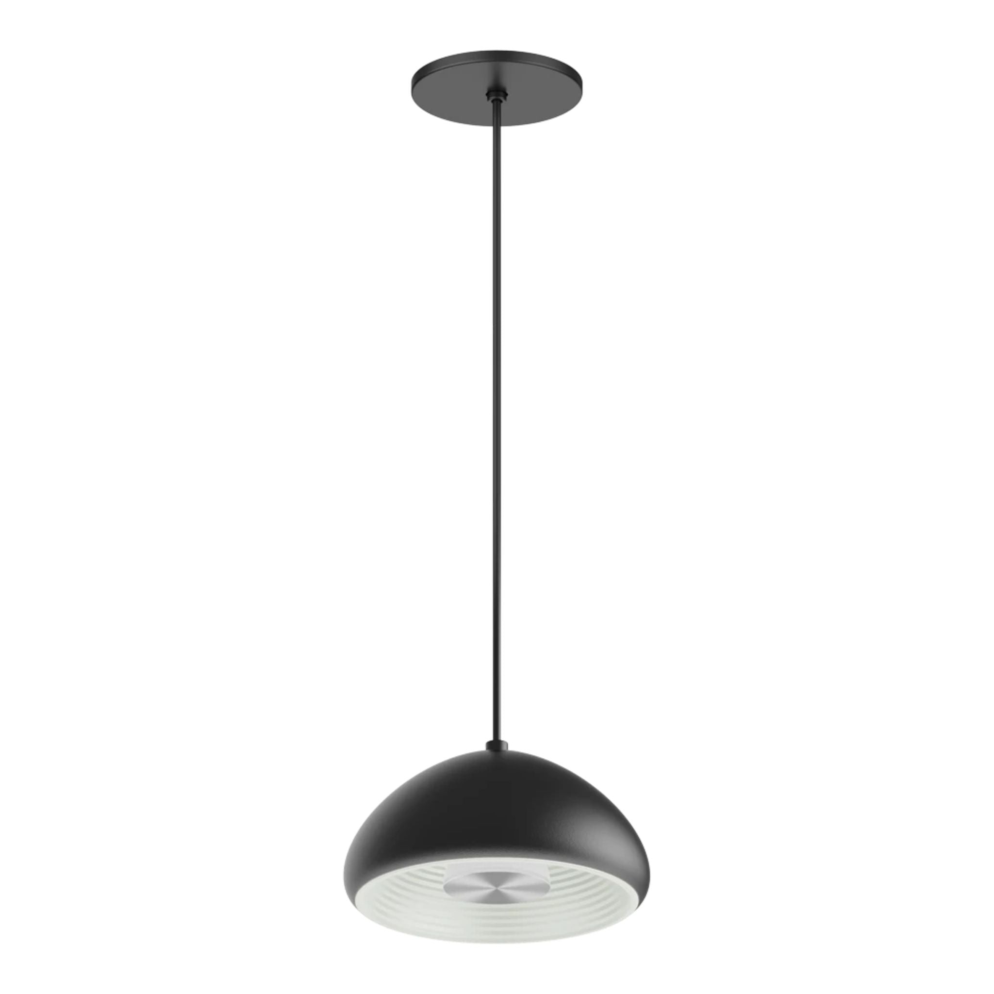 RAB Aura 8 in. LED Pendant Light, Black Housing White Reflector