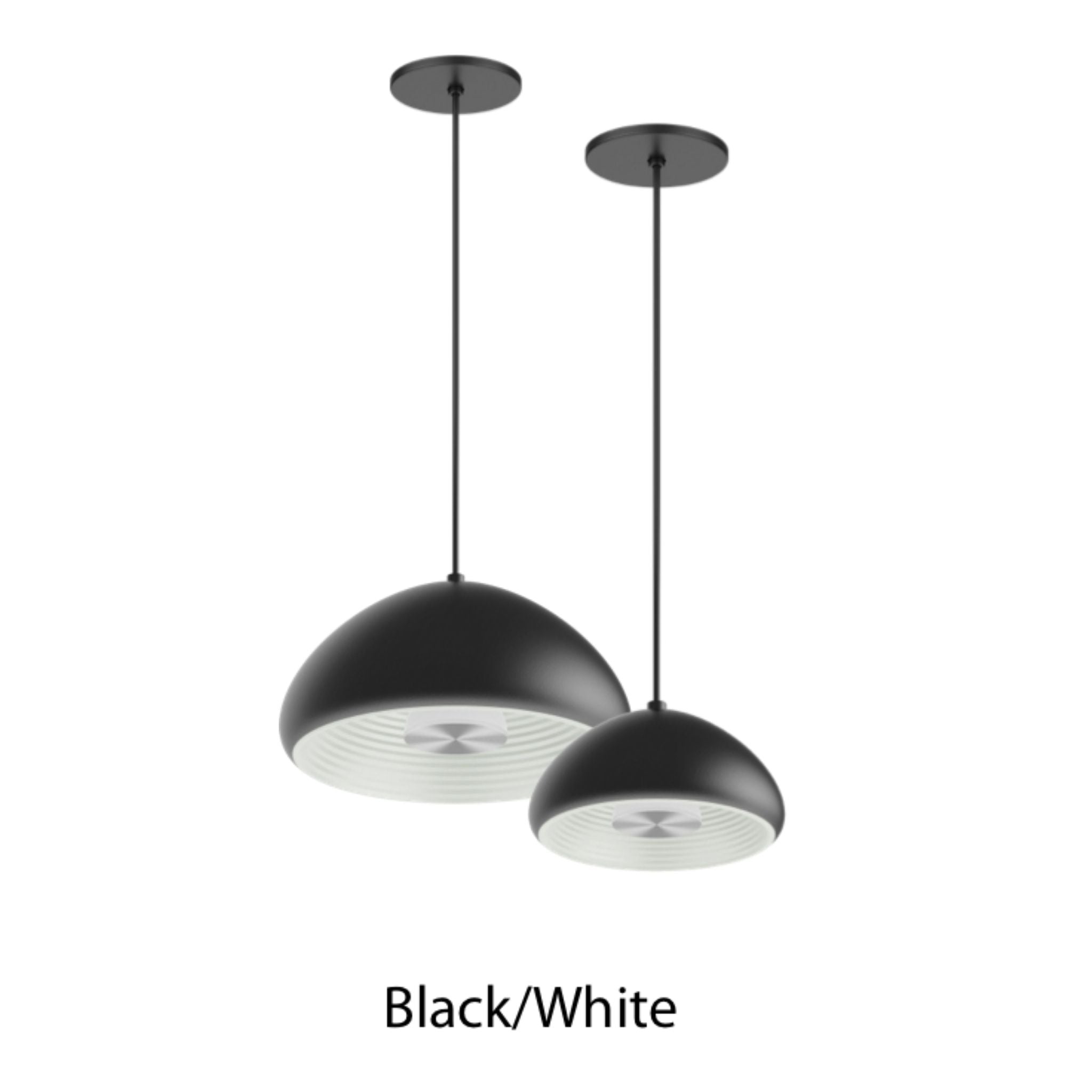 RAB Aura 8 in. LED Pendant Light, Black Housing White Reflector