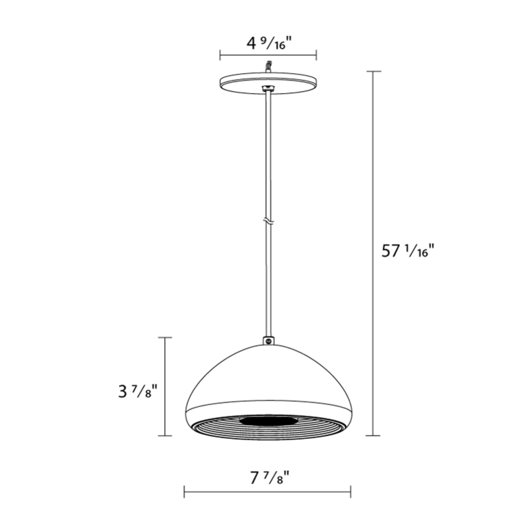 RAB Aura 8 in. LED Pendant Light, Black Housing White Reflector