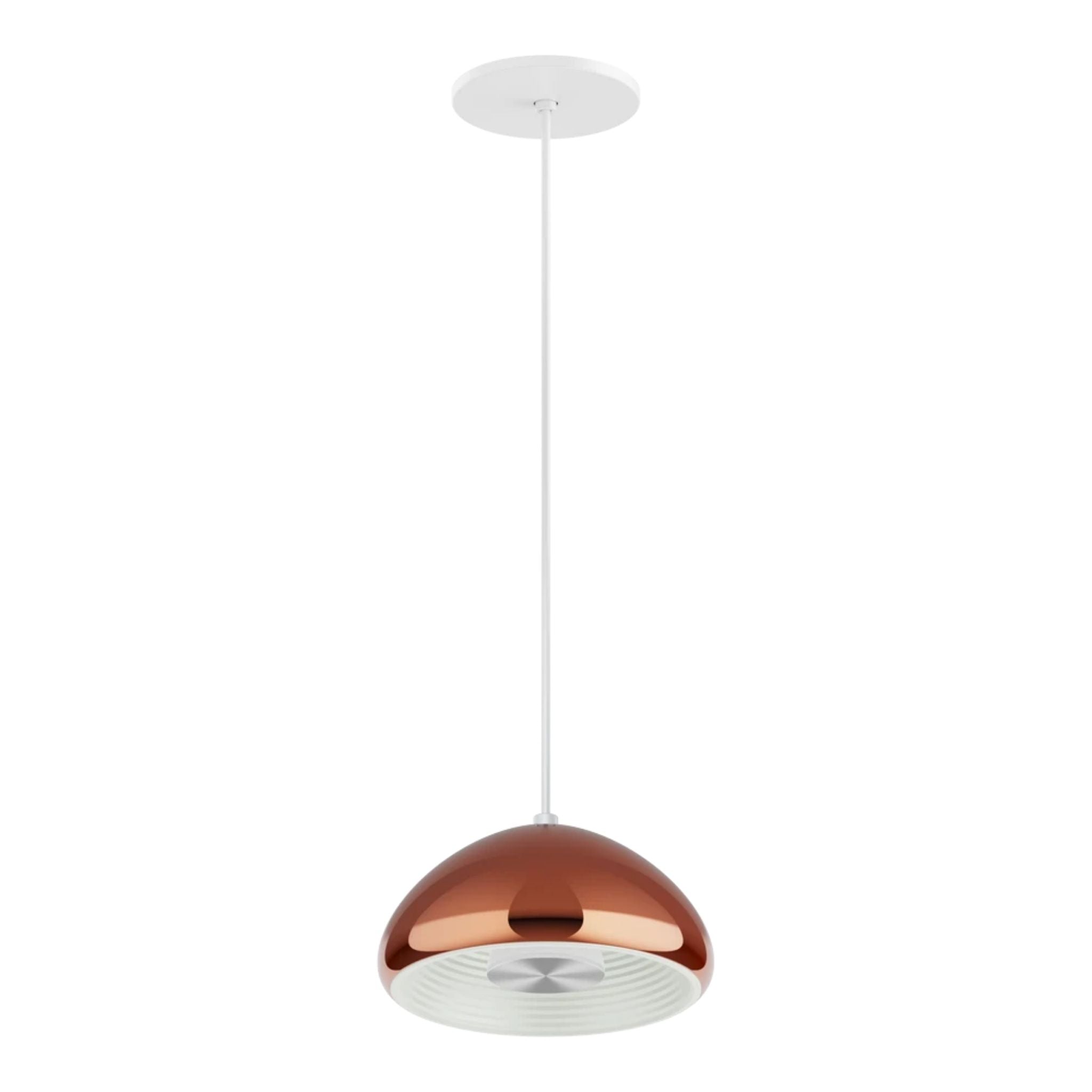 RAB Aura 8 in. LED Pendant Light, Copper Housing White Reflector