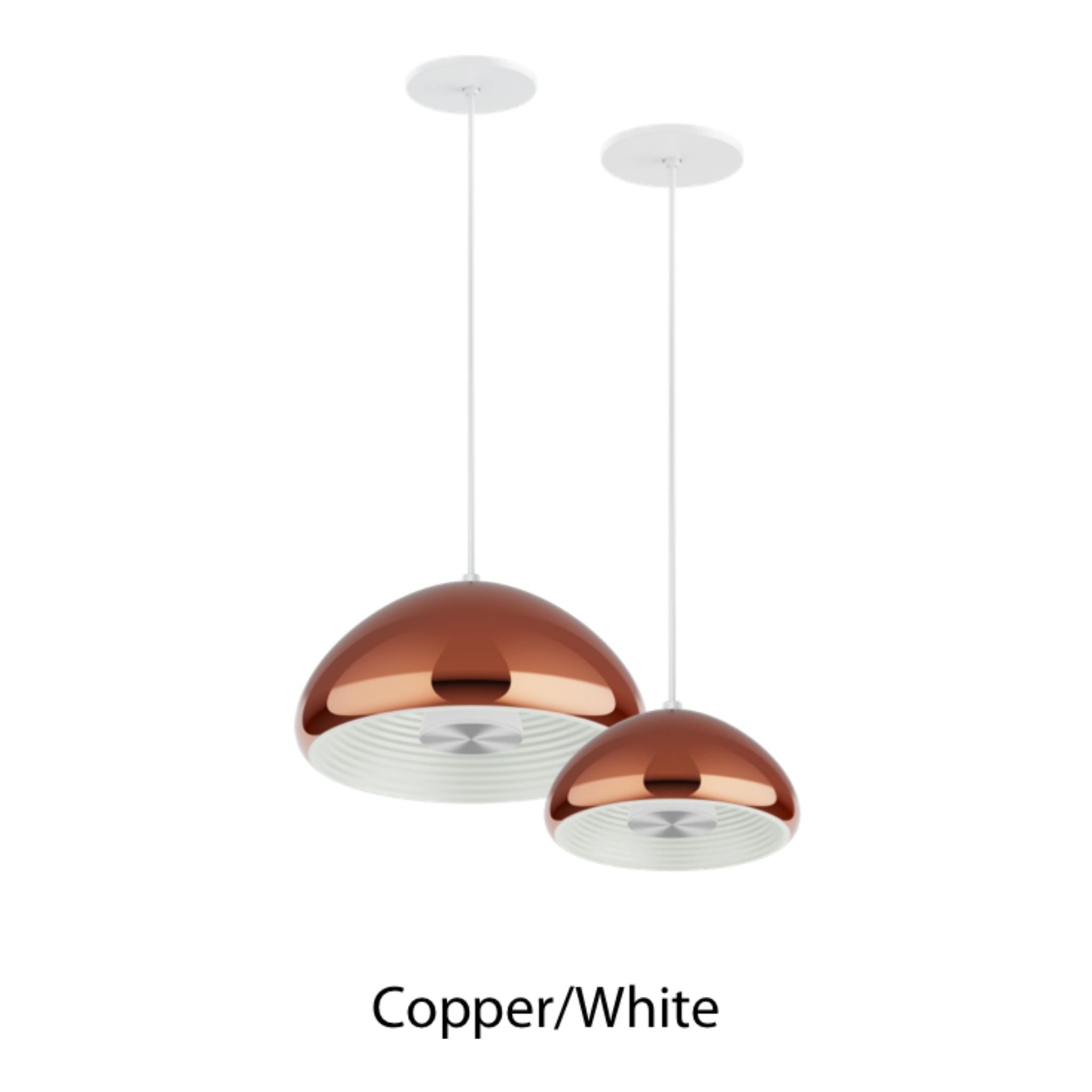 RAB Aura 8 in. LED Pendant Light, Copper Housing White Reflector
