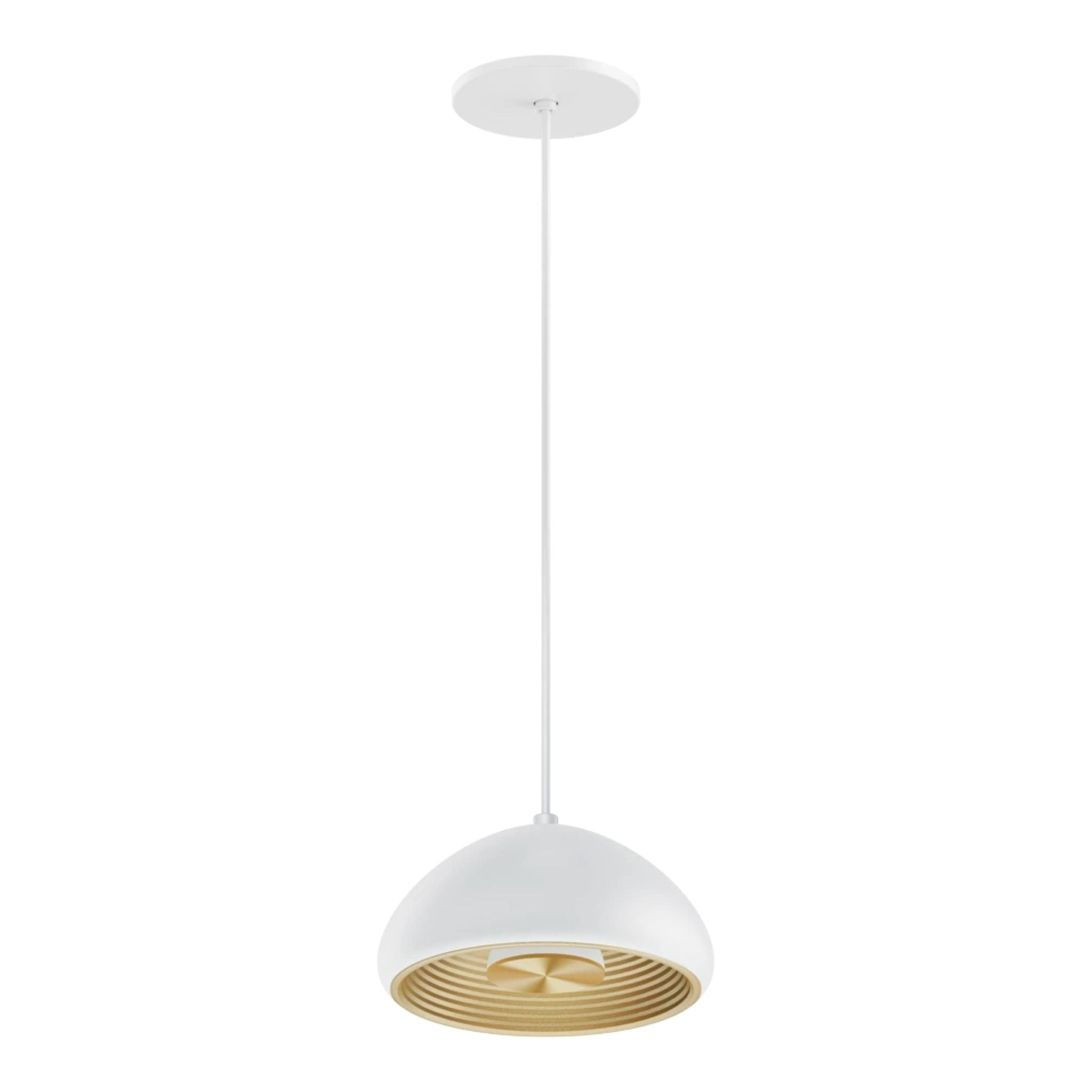 RAB Aura 8 in. LED Pendant Light, White Housing Gold Reflector