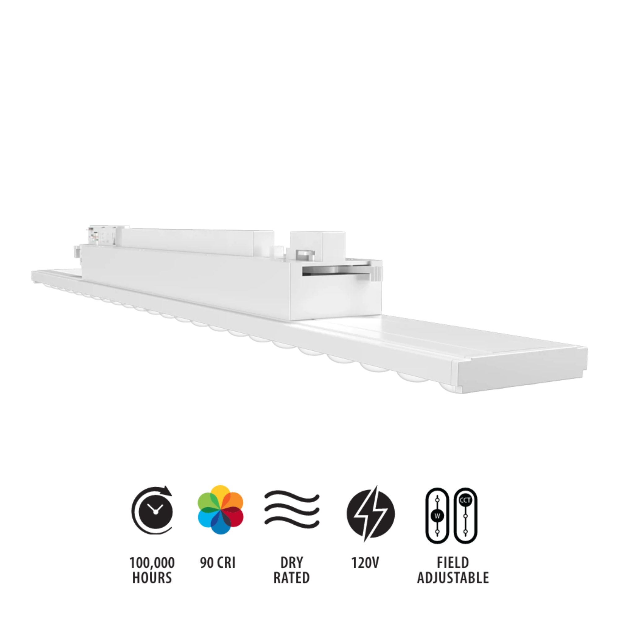 RAB TKBEAM2 2ft Linear Track Head, H-Type, White, Selectable CCT, 4127 Lumens, 90° Optics