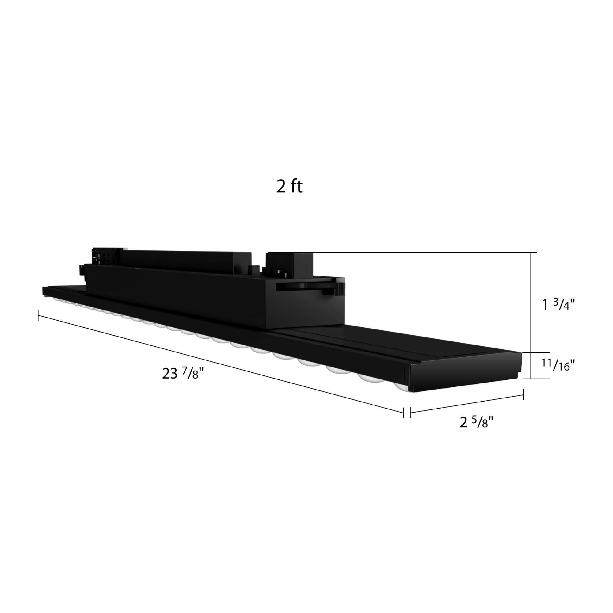 RAB TKBEAM2B 2ft Linear Track Head, H-Type, Black, Selectable CCT, 4127 Lumens, 90° Optics