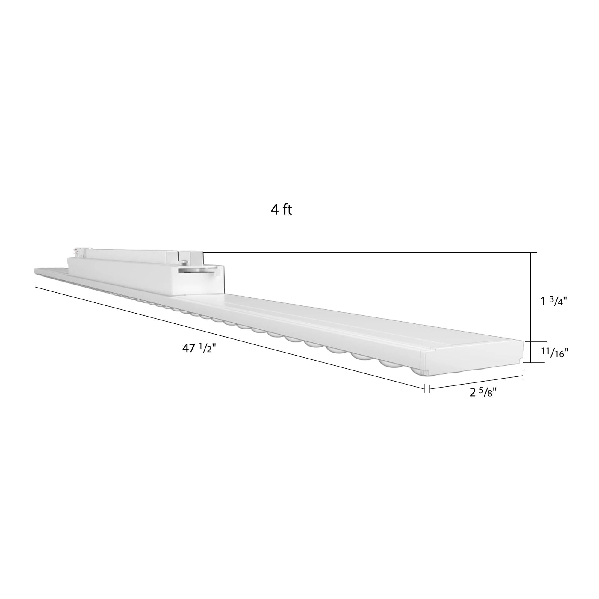 RAB TKBEAM4 4ft Linear Track Head, H-Type, White, Selectable CCT, 8190 Lumens, 90° Optics