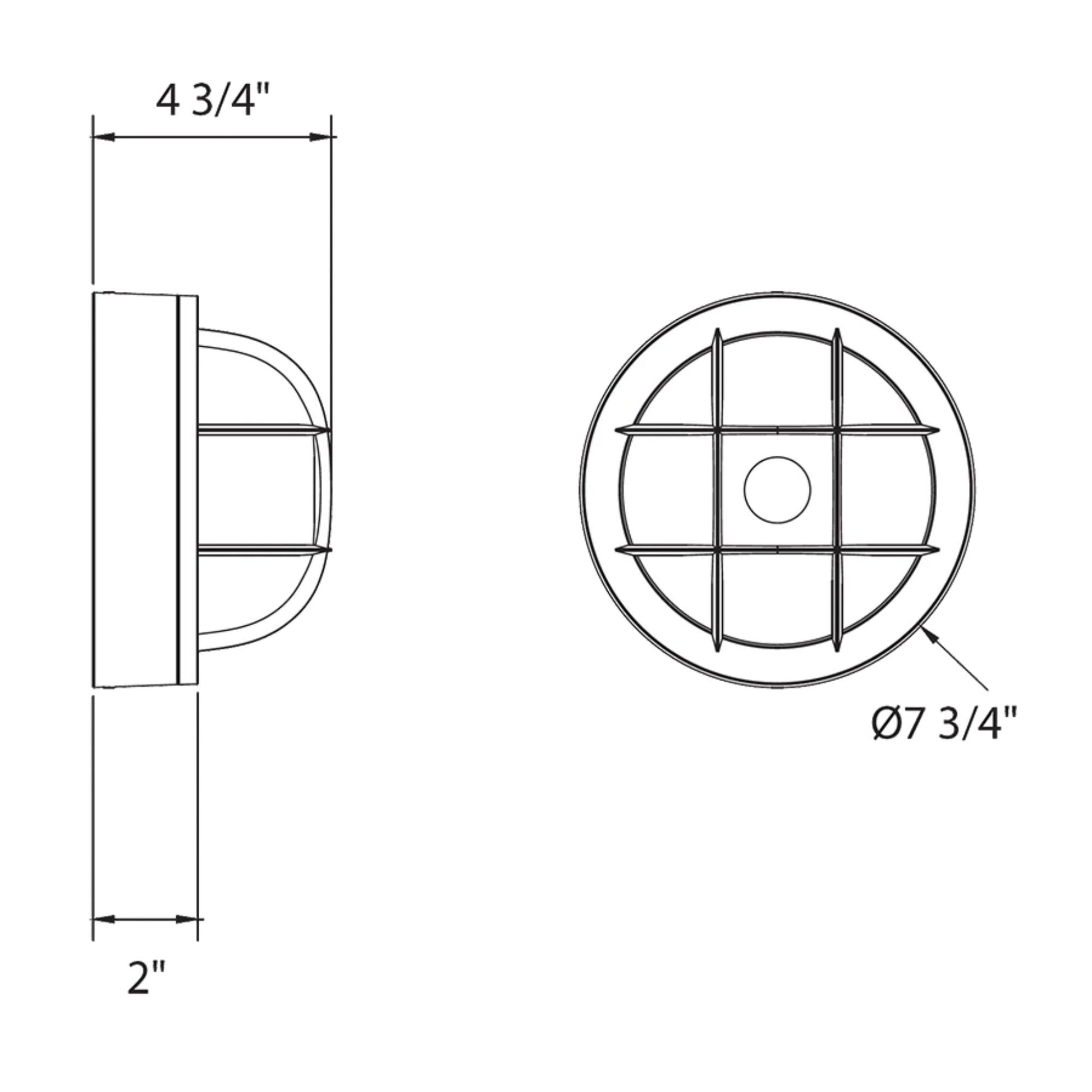 8" Round Bulkhead Wall Sconce, 1600 Lm, 30K/40K/50K, White, 120-277V - Bees Lighting