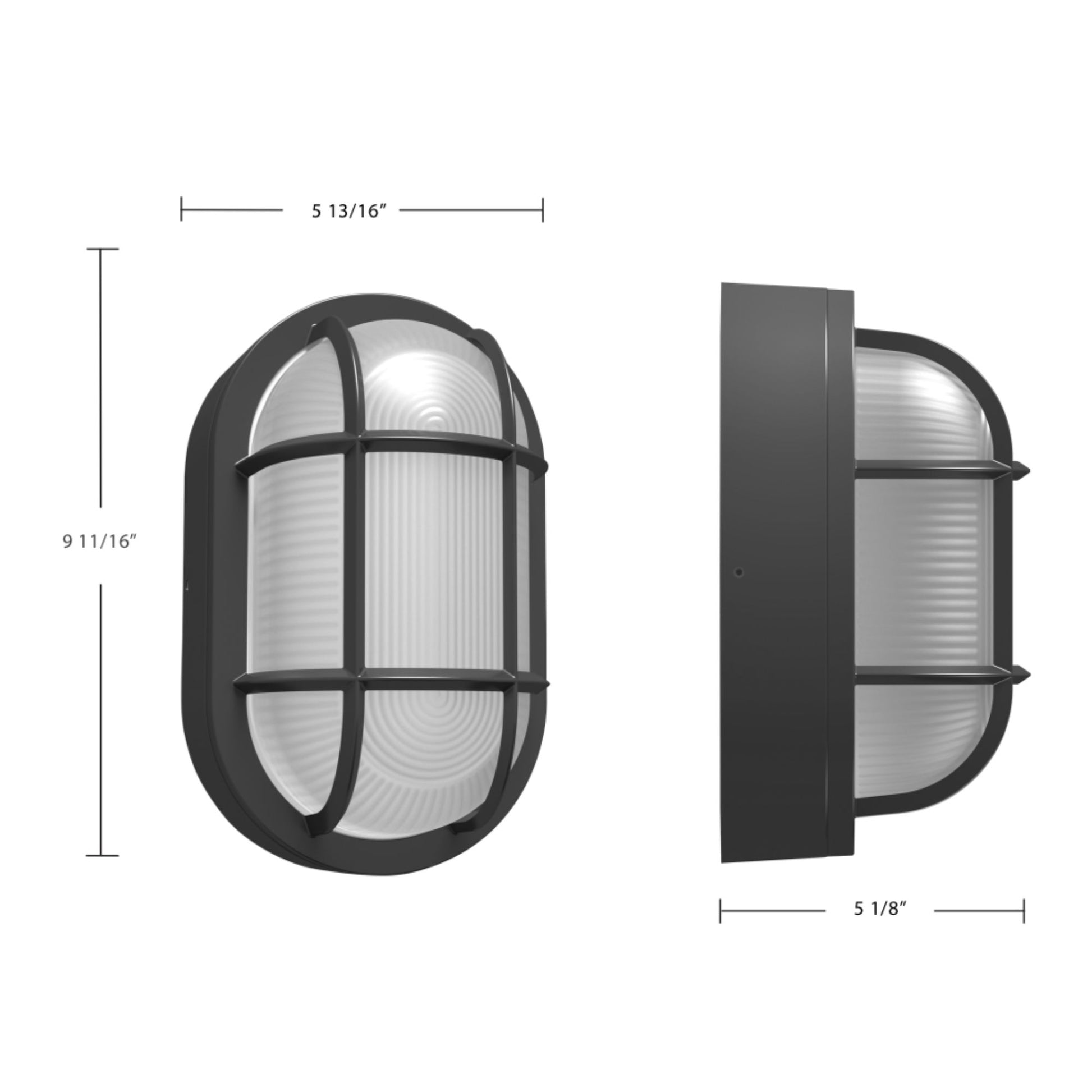10" Oval Bulkhead Wall Sconce, 2000 Lm, 30K/40K/50K, Bronze, 120-277V - Bees Lighting