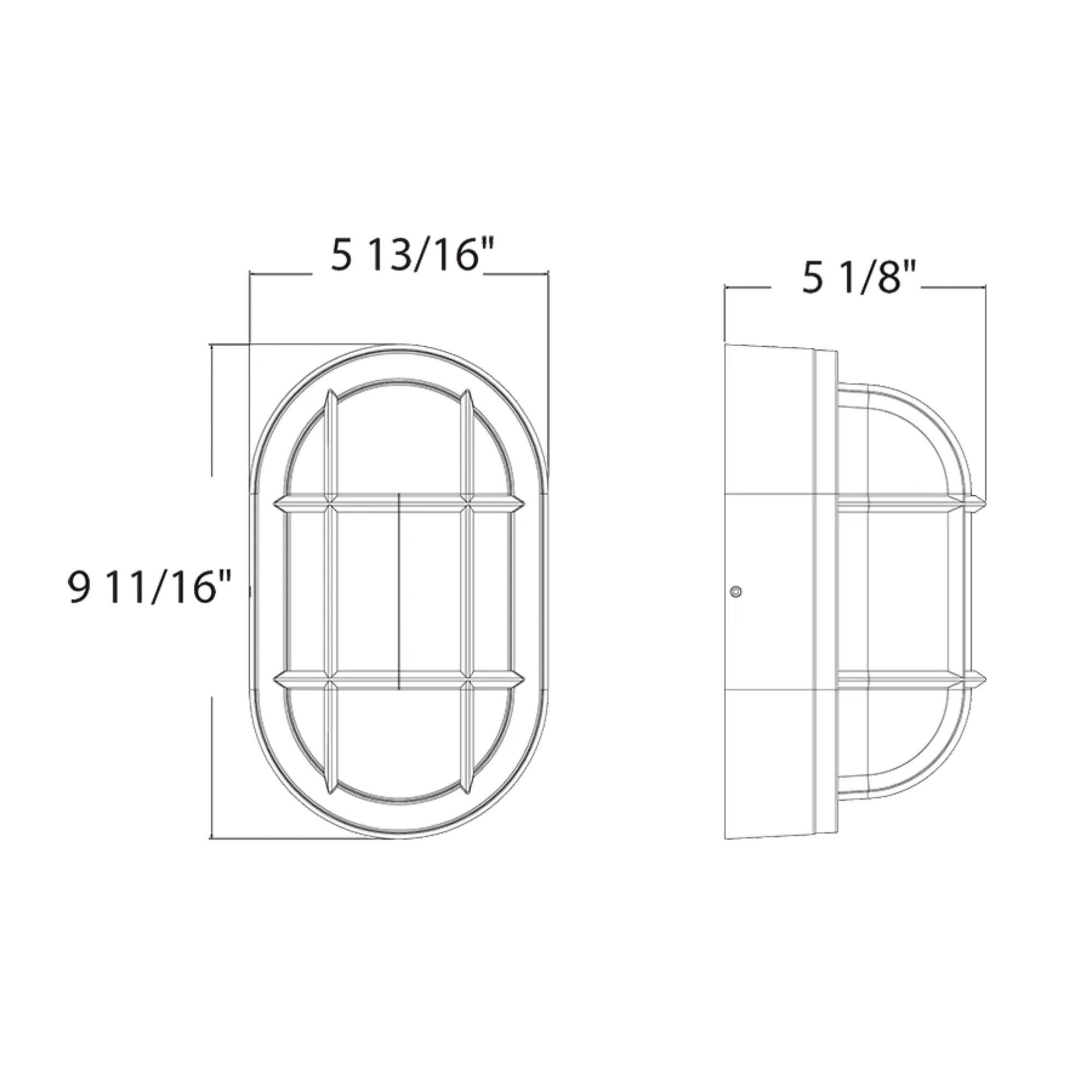 10" Oval Bulkhead Wall Sconce, 2000 Lm, 30K/40K/50K, Bronze, 120-277V - Bees Lighting