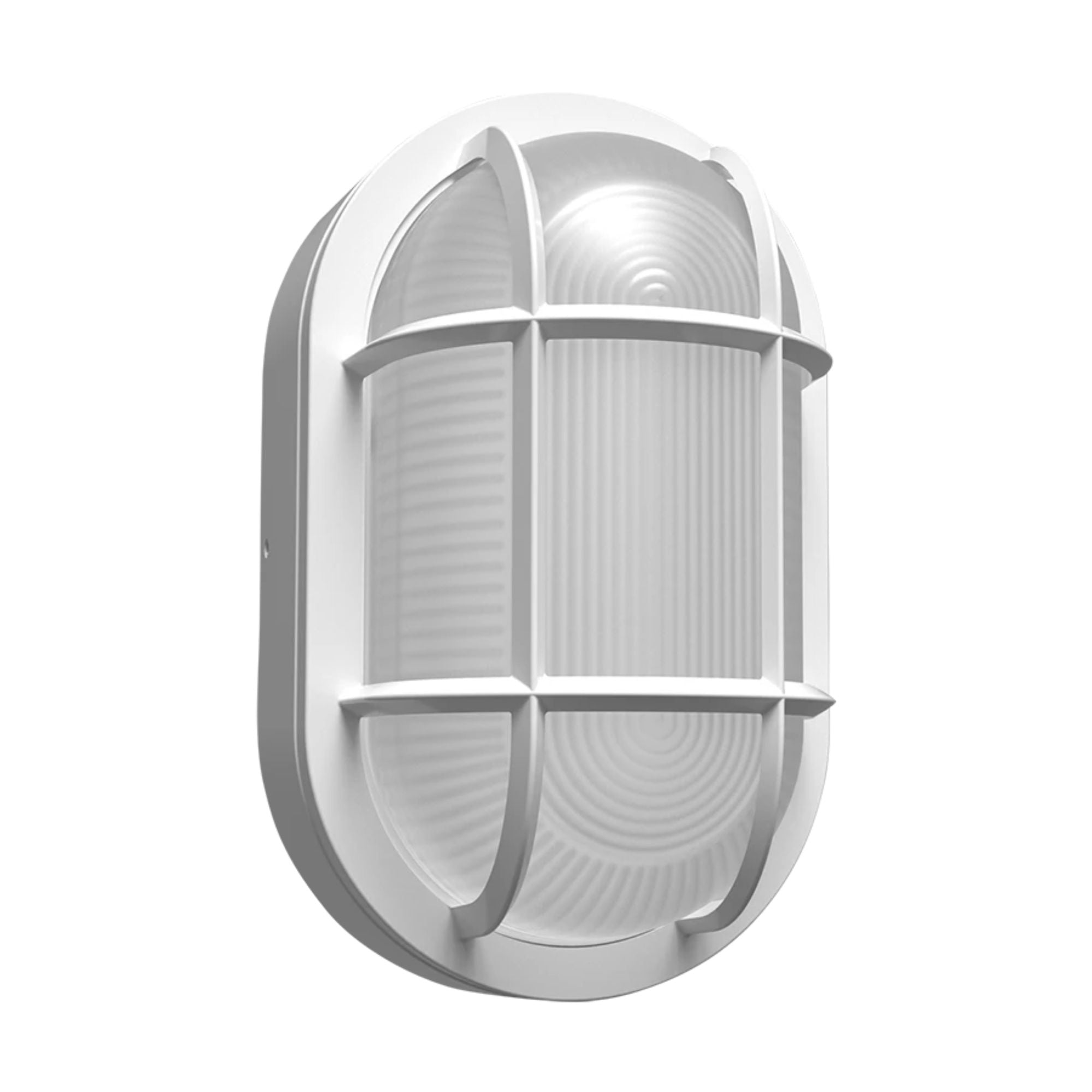 10" Oval Bulkhead Wall Sconce, 2000 Lm, 30K/40K/50K, White, 120-277V - Bees Lighting
