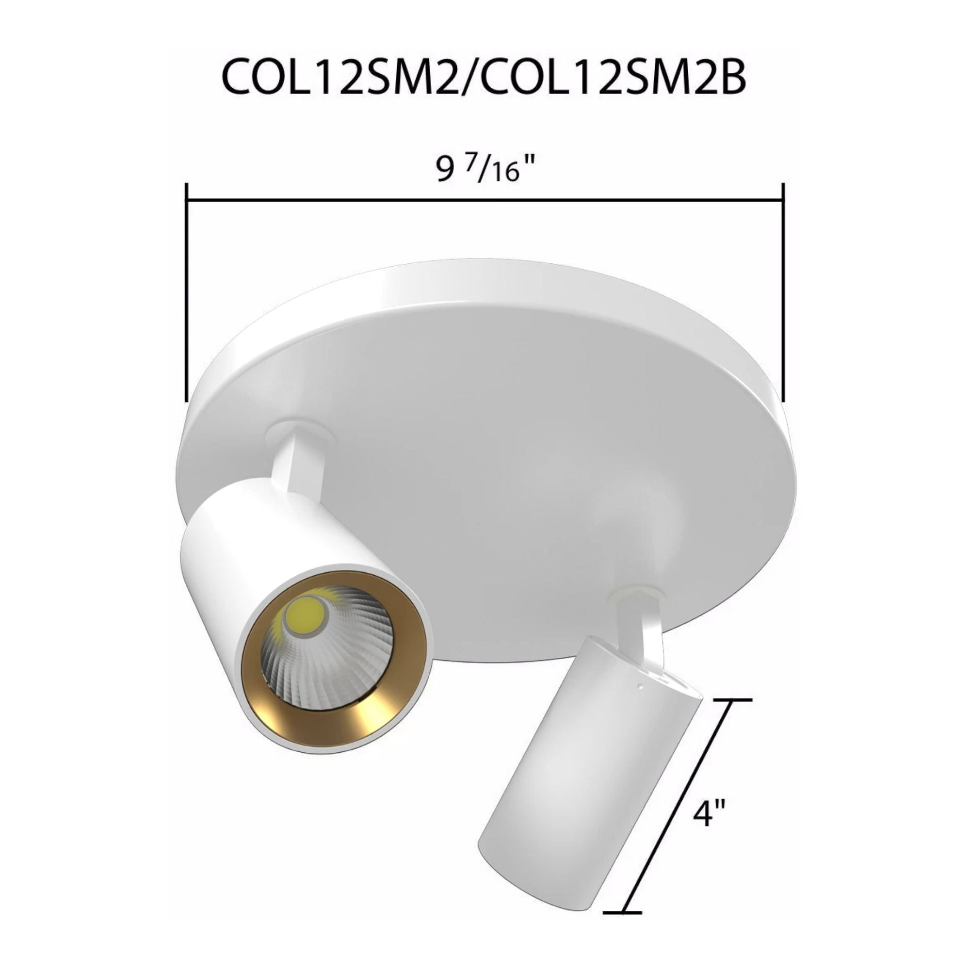 RAB Surface Mount 2 Heads, White, Selectable CCT, 1130 Lumens, 36° Optics