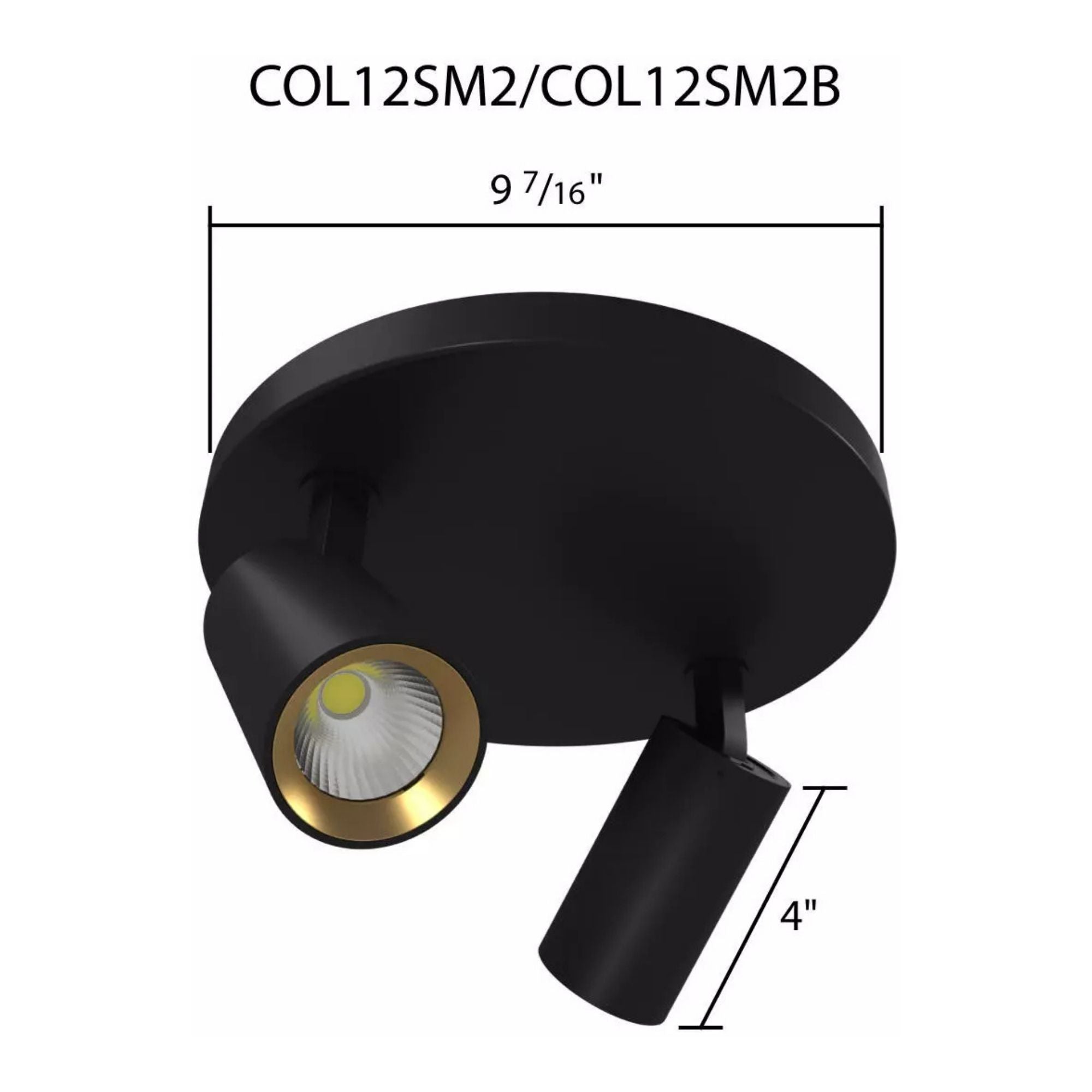 RAB Surface Mount 2 Heads, Black, Selectable CCT, 1130 Lumens, 36° Optics