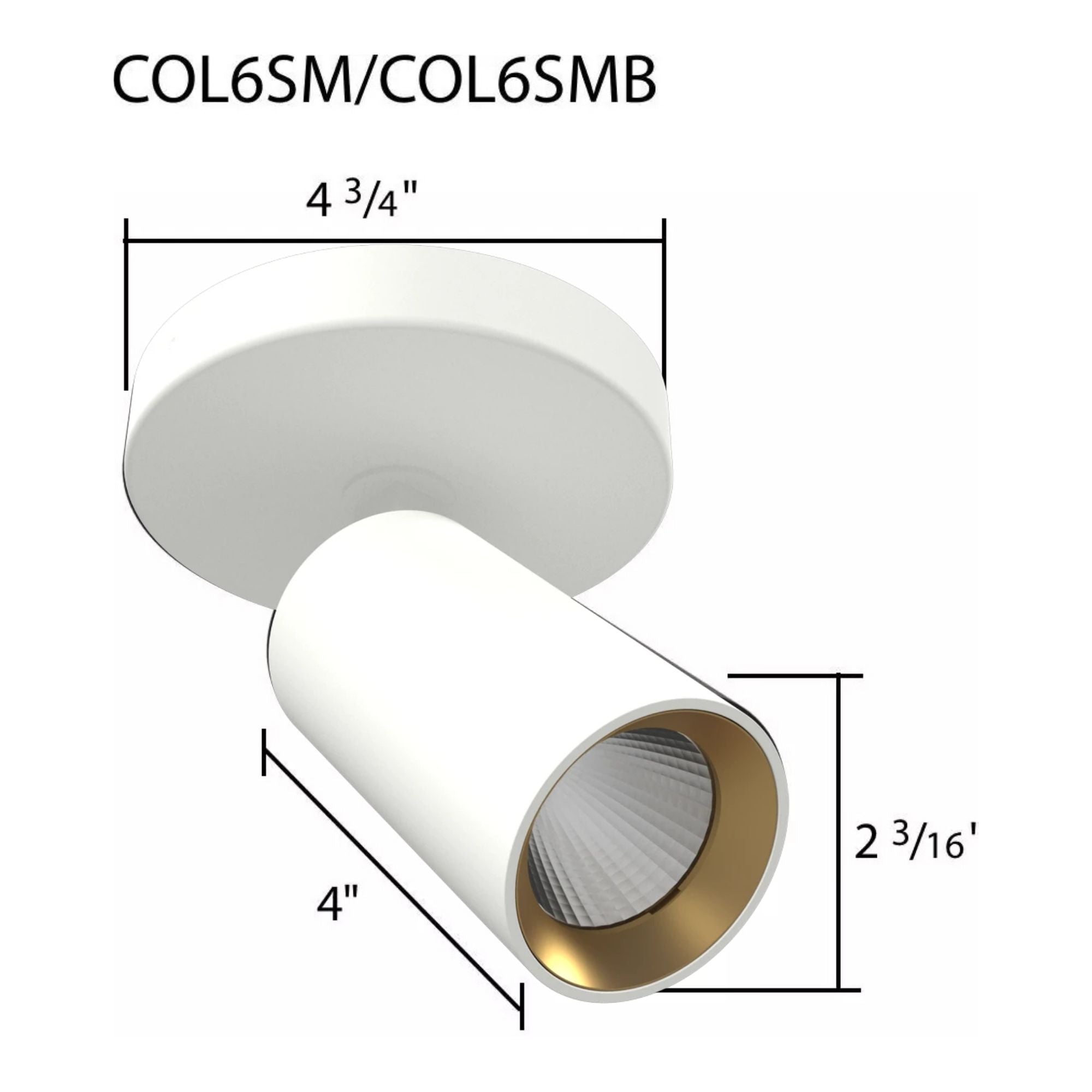 RAB Surface Mount Spot, White, Selectable CCT, 563 Lumens, 36° Optics