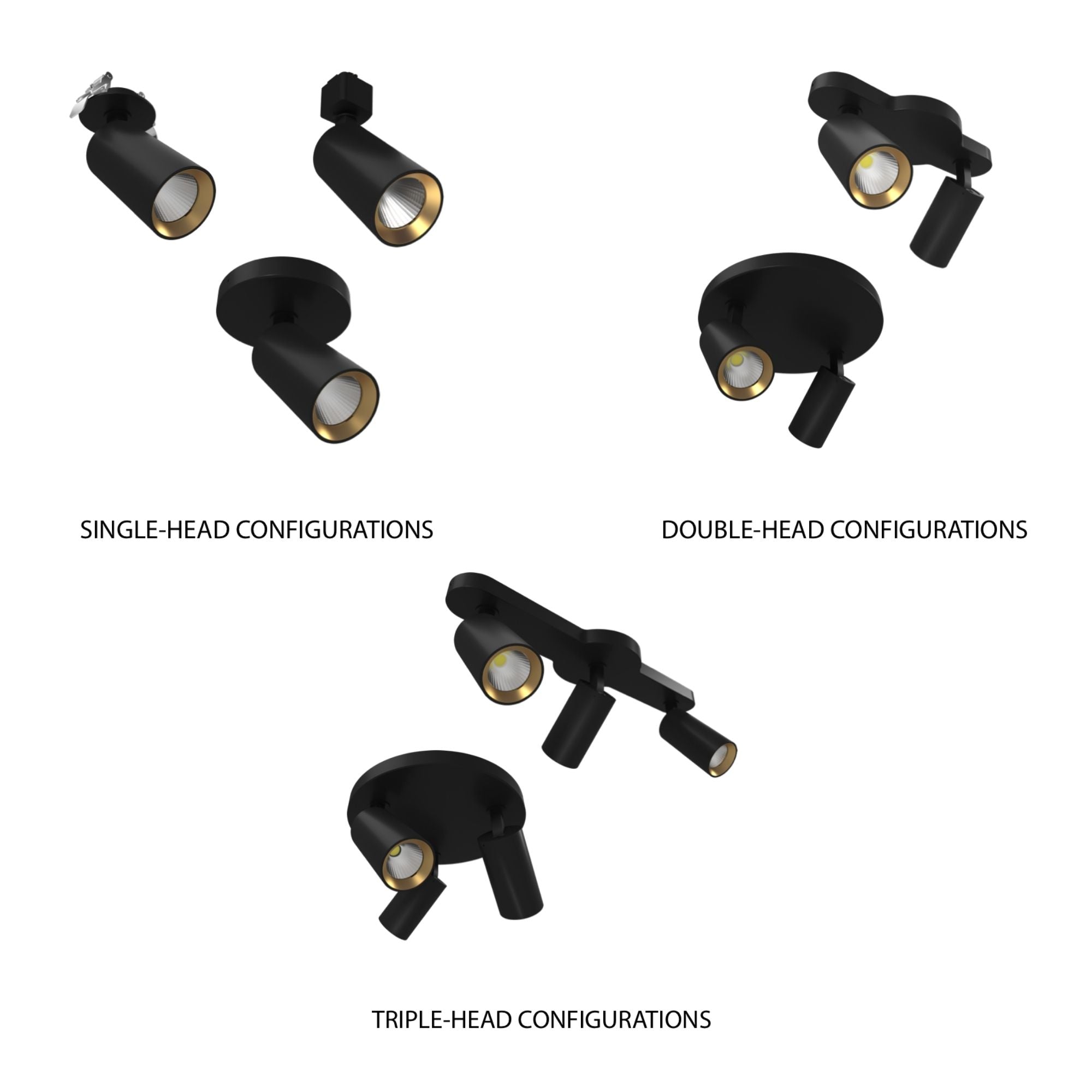 RAB Surface Mount Spot, Black, Selectable CCT, 563 Lumens, 36° Optics