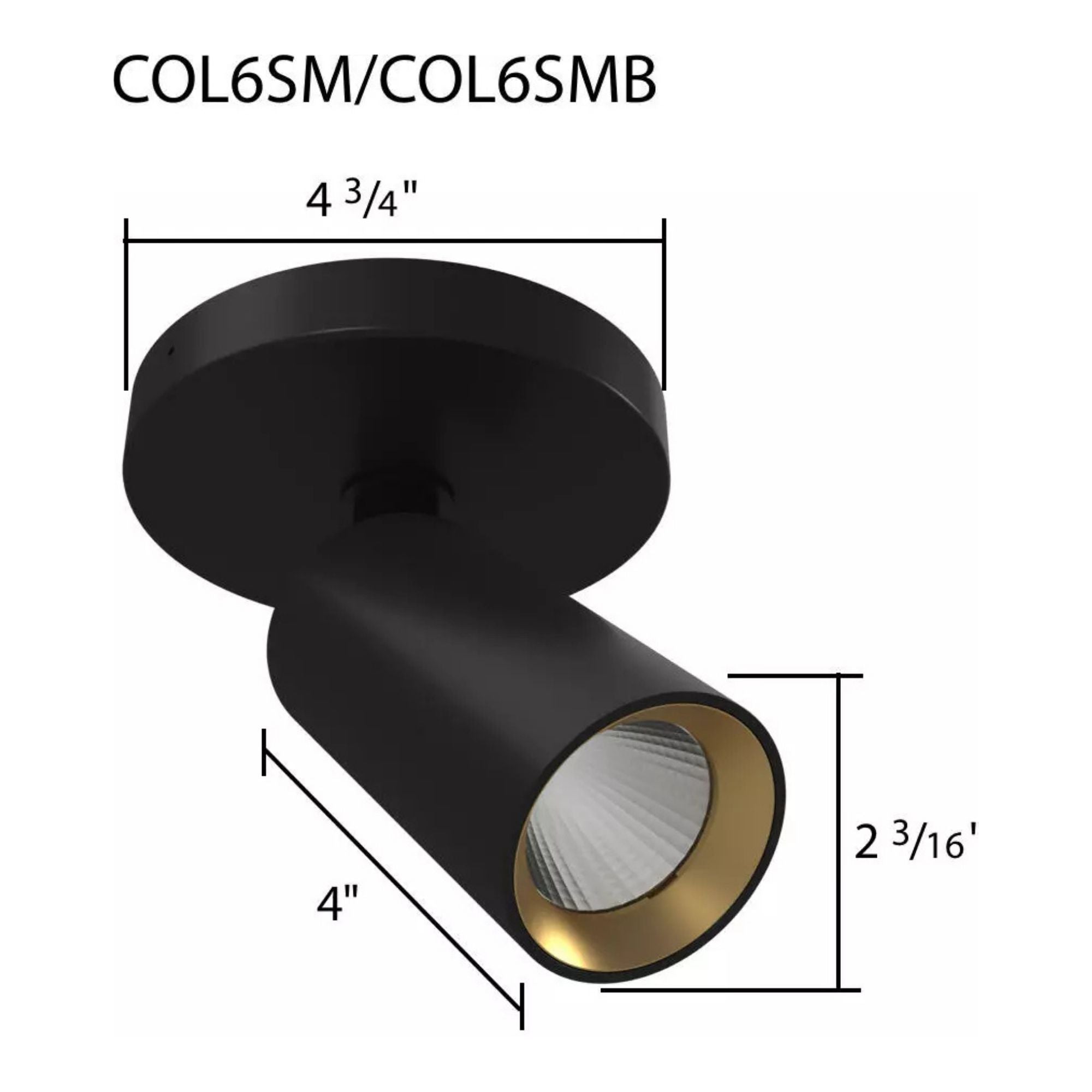 RAB Surface Mount Spot, Black, Selectable CCT, 563 Lumens, 36° Optics