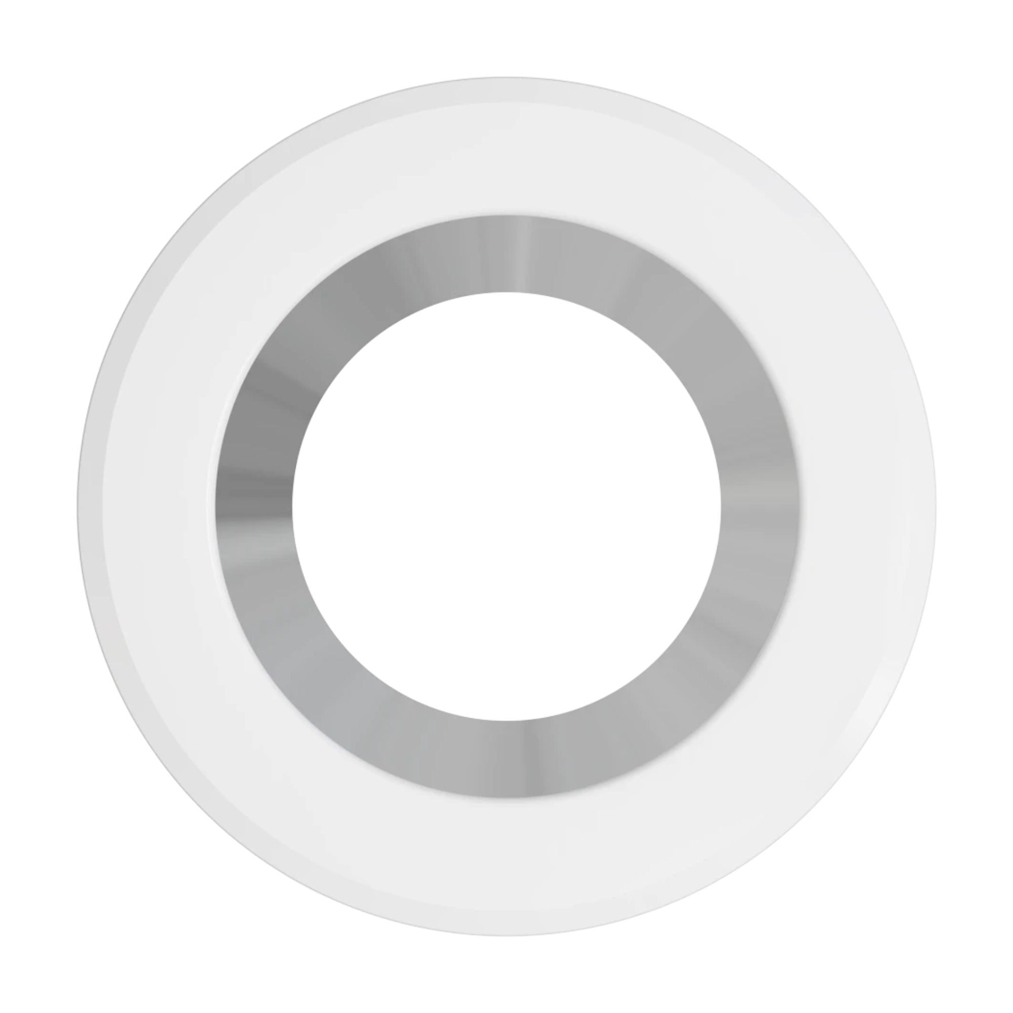 RAB CRLEDFA 10" Round Trim, Smooth Haze Cone with White Flange