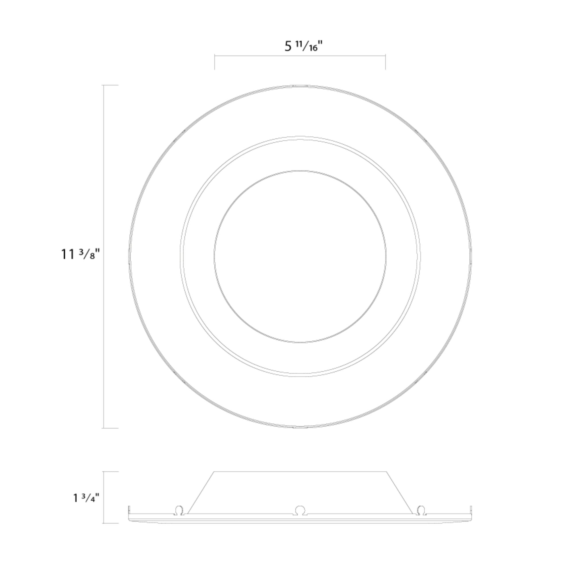 RAB CRLEDFA 10" Round Trim, Smooth Haze Cone with White Flange