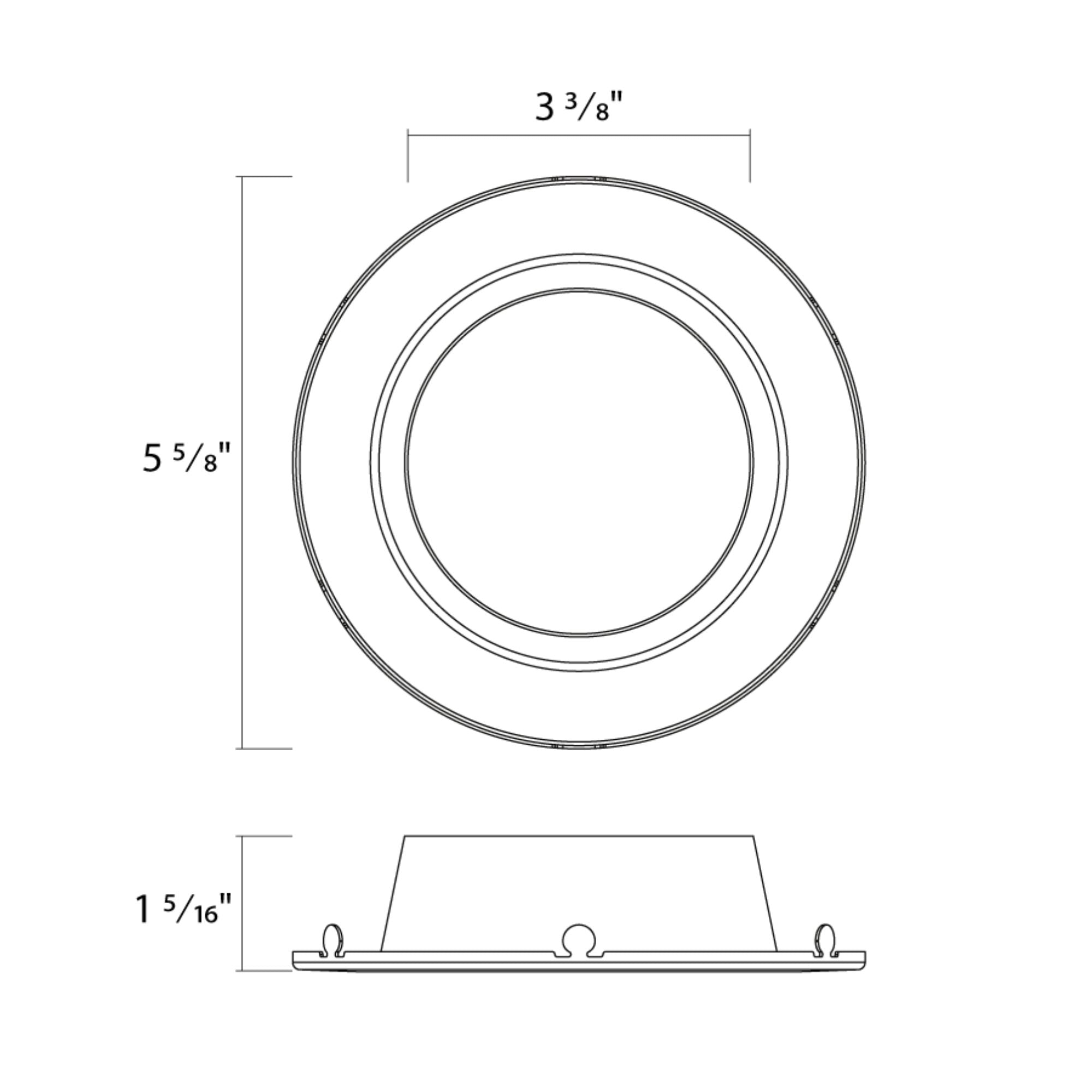 RAB CRLEDFA 4" Round Trim, Smooth Haze Cone with White Flange