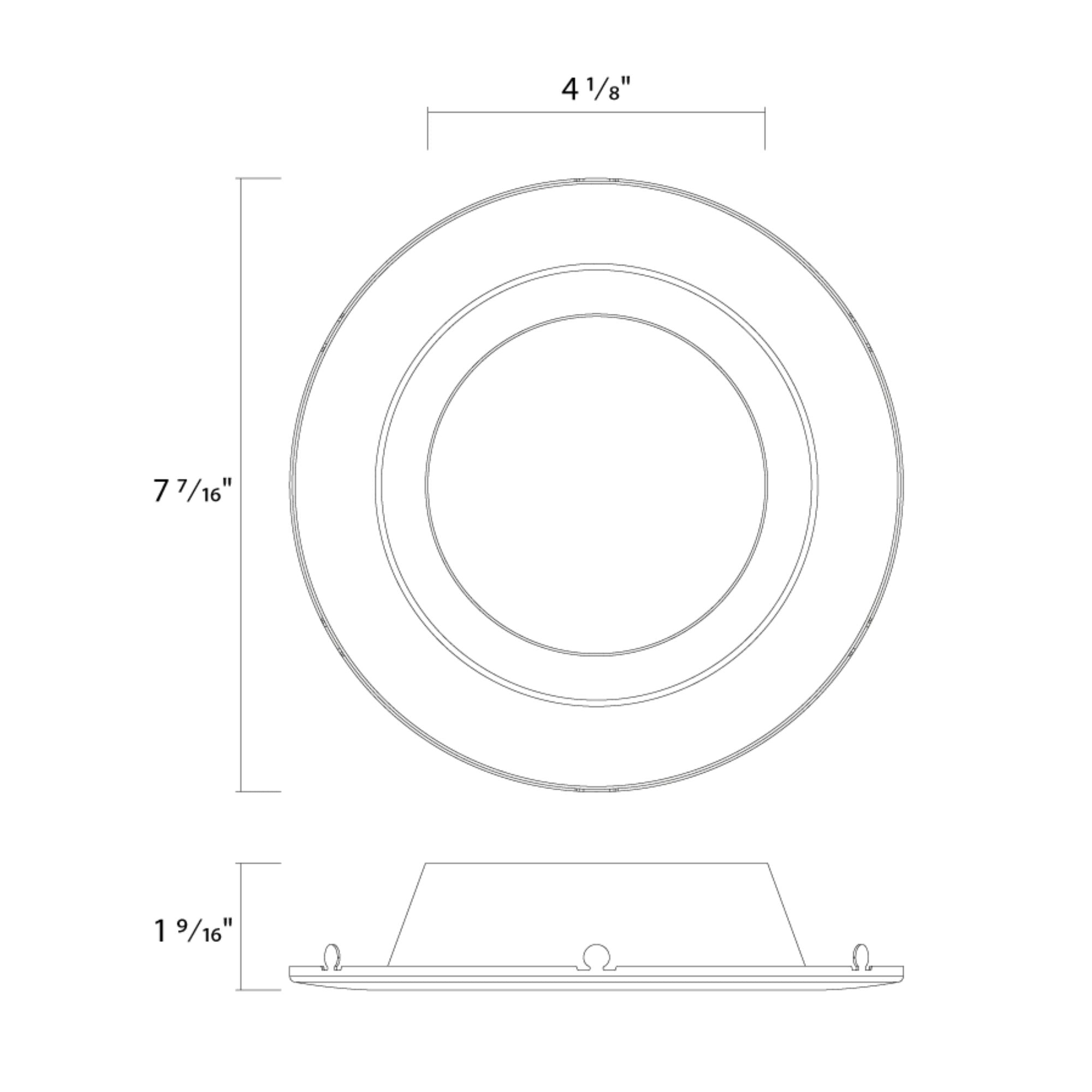 RAB CRLEDFA 6" Round Trim, Smooth Haze Cone with White Flange