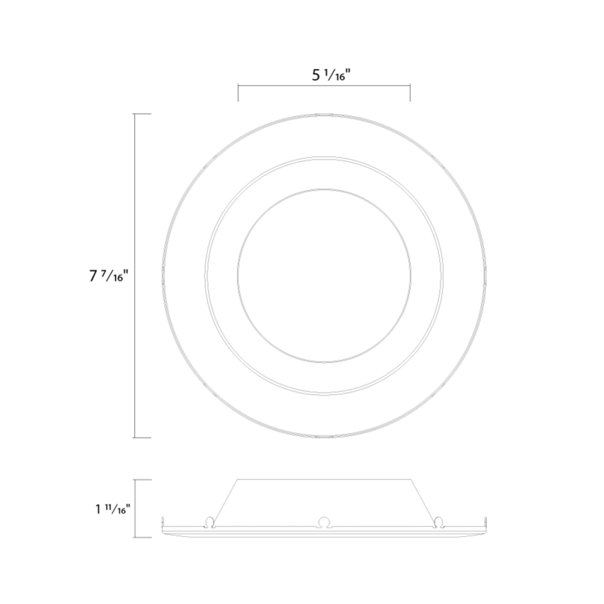 RAB CRLEDFA 8" Round Trim, Smooth Haze Cone with White Flange