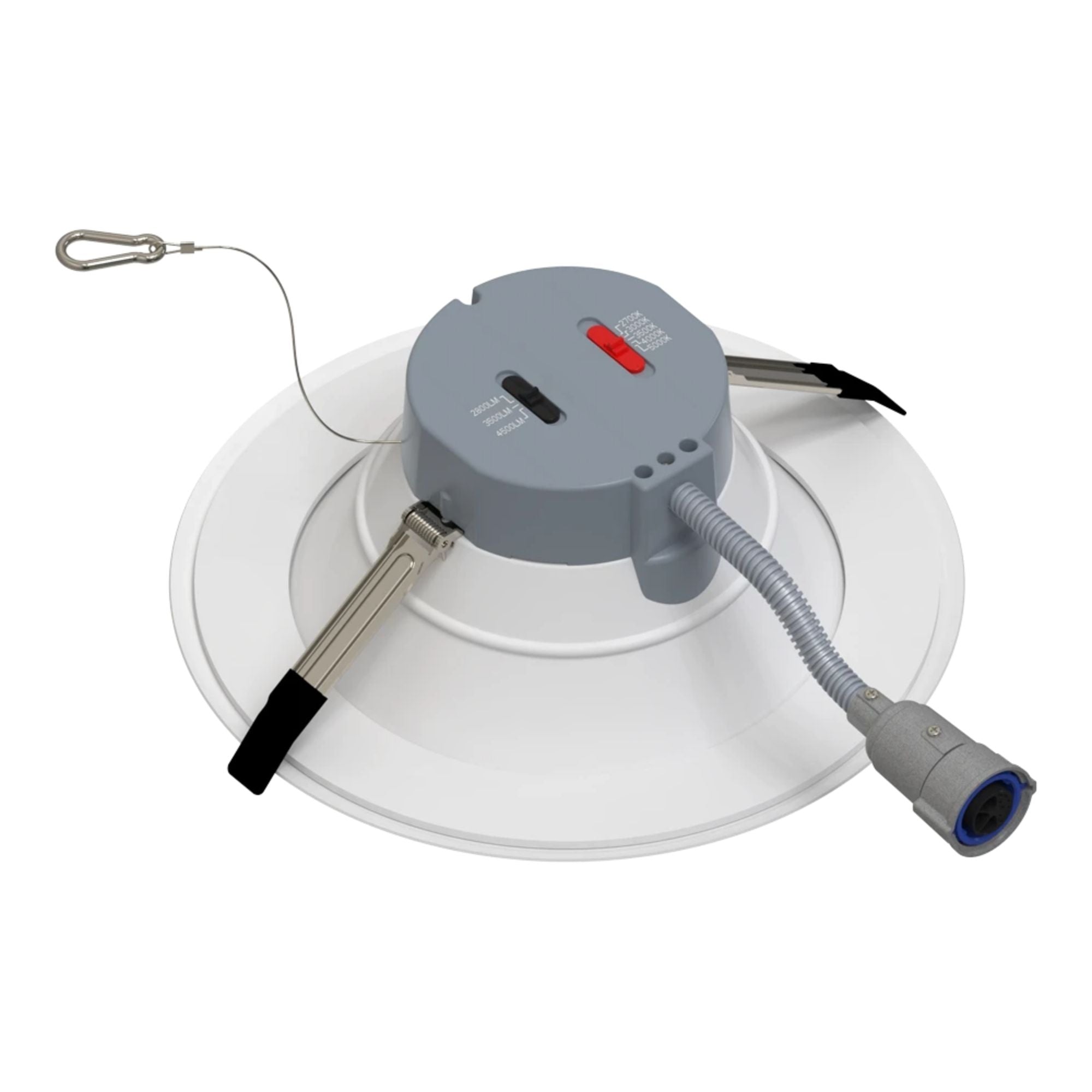 RAB CR10/E 10 in. Open Deep Regressed Downlight 38W 4500 Lumens Selectable CCT, Emergency Battery Included