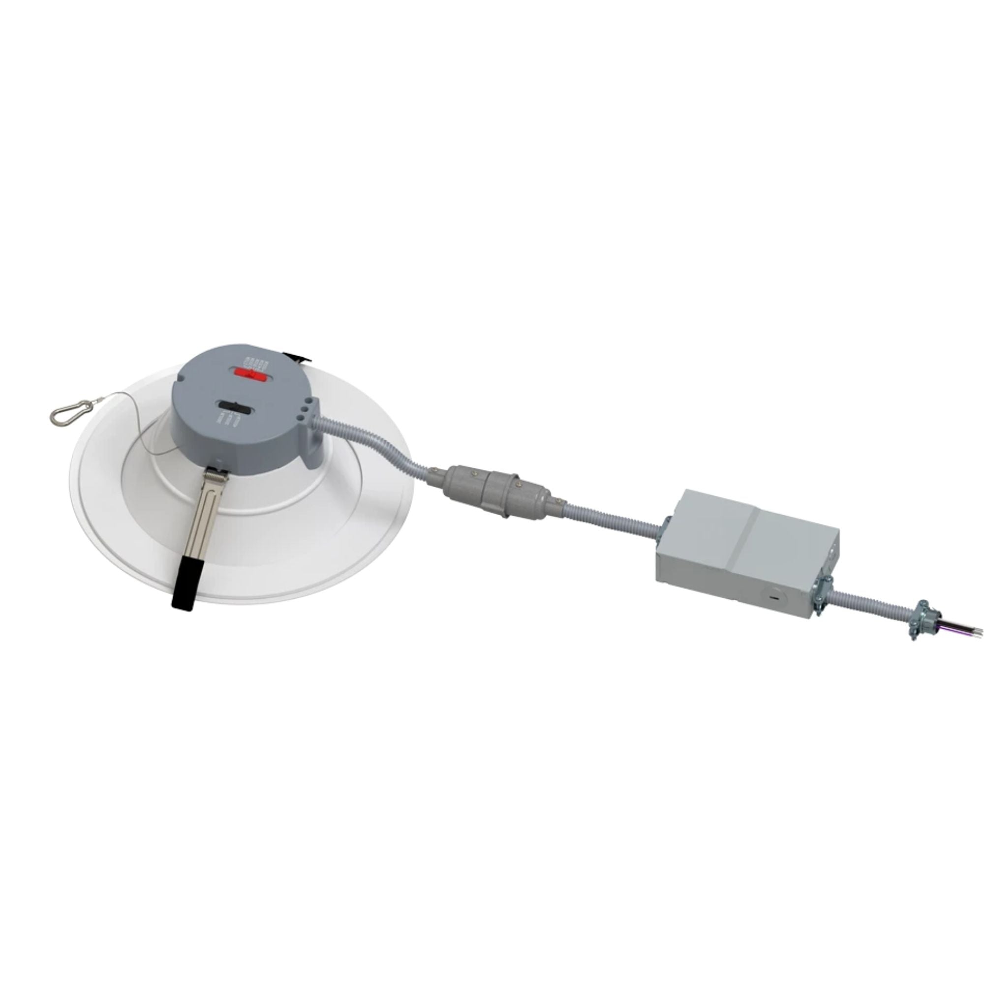 RAB CR10/E 10 in. Open Deep Regressed Downlight 38W 4500 Lumens Selectable CCT, Emergency Battery Included