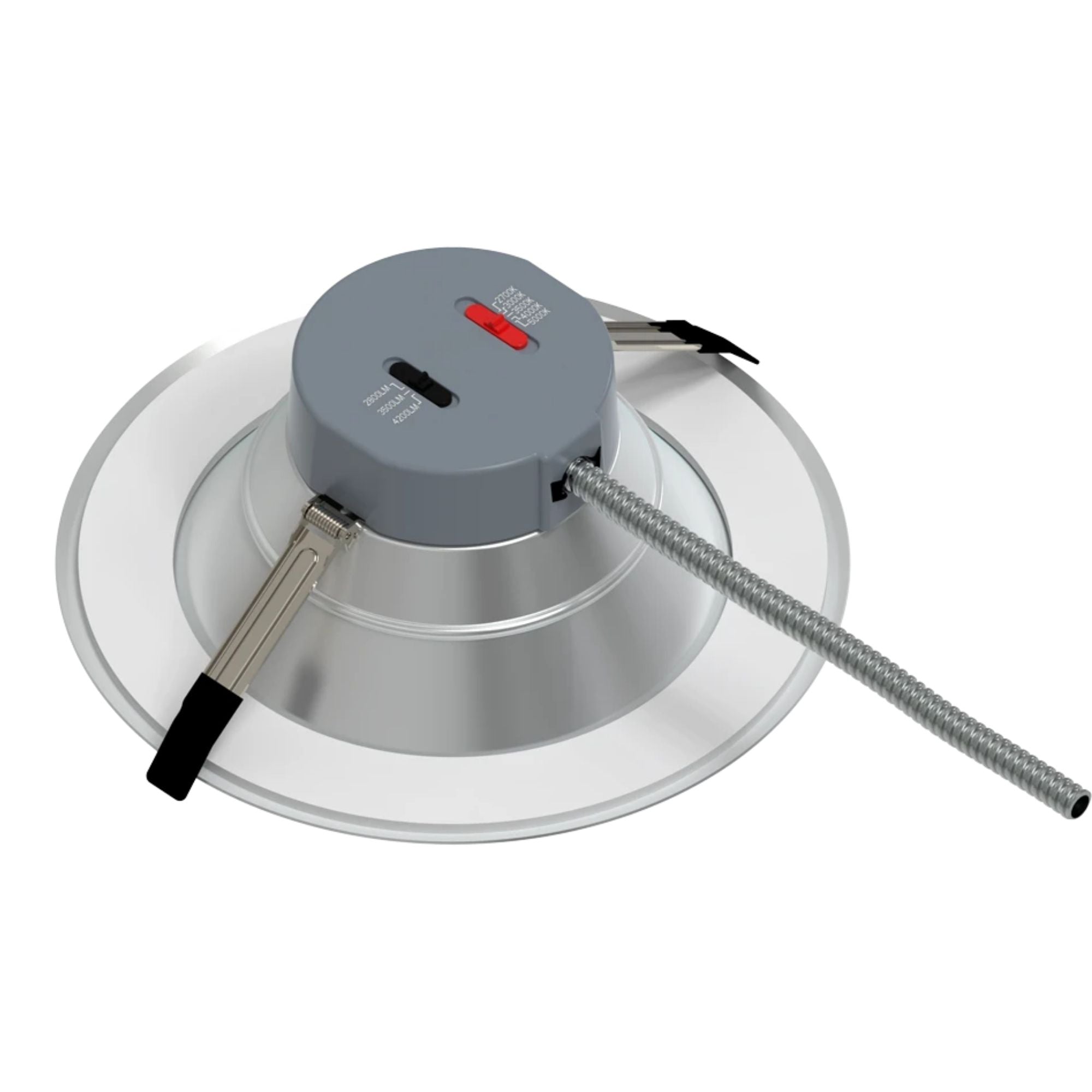 RAB CR10-HW 10 in. Open Deep Regressed Downlight 37W 4500 Lumens Selectable CCT, Haze White