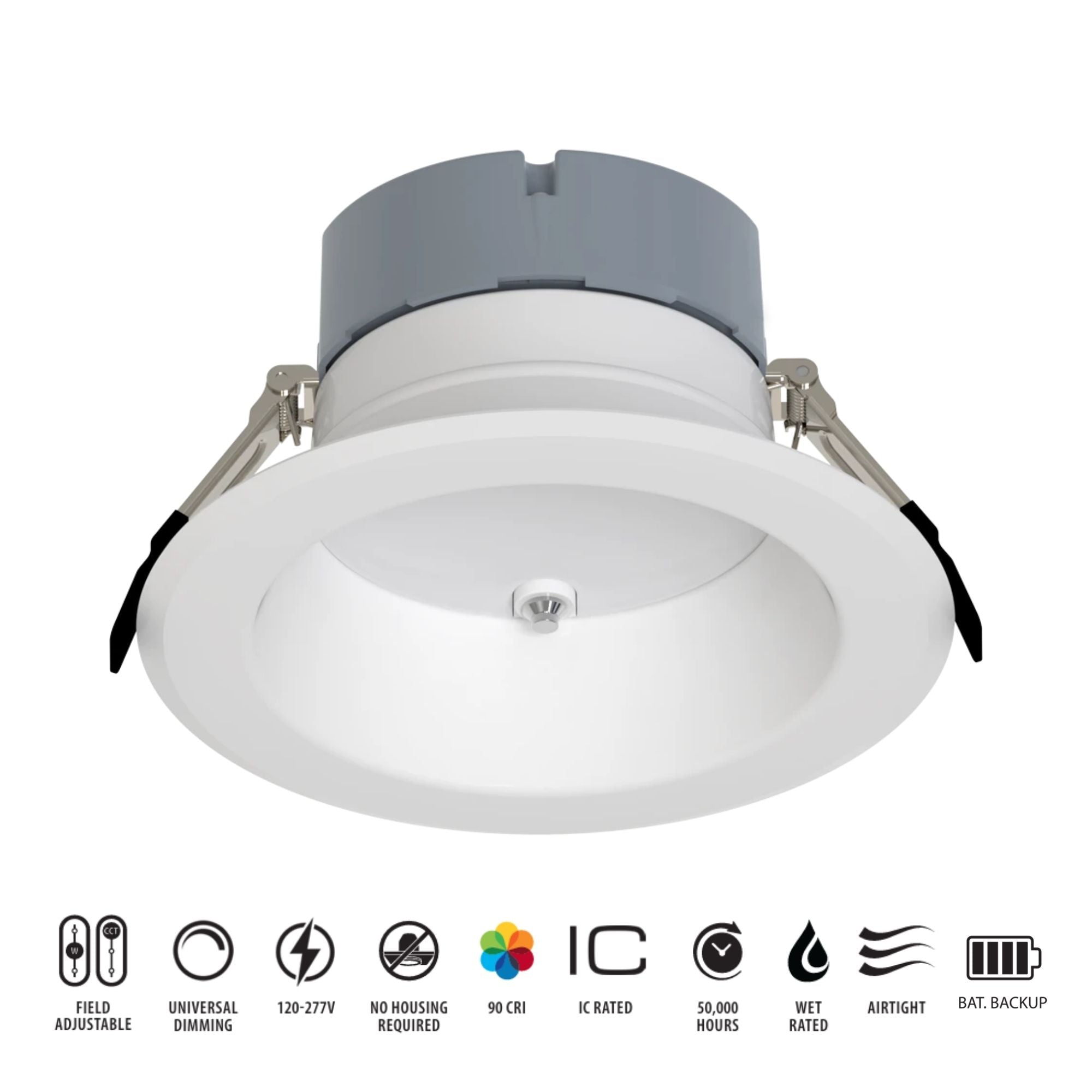 RAB CR6/E 6 in. Open Deep Regressed Downlight 22W 2500 Lumens Selectable CCT, Emergency Battery Included
