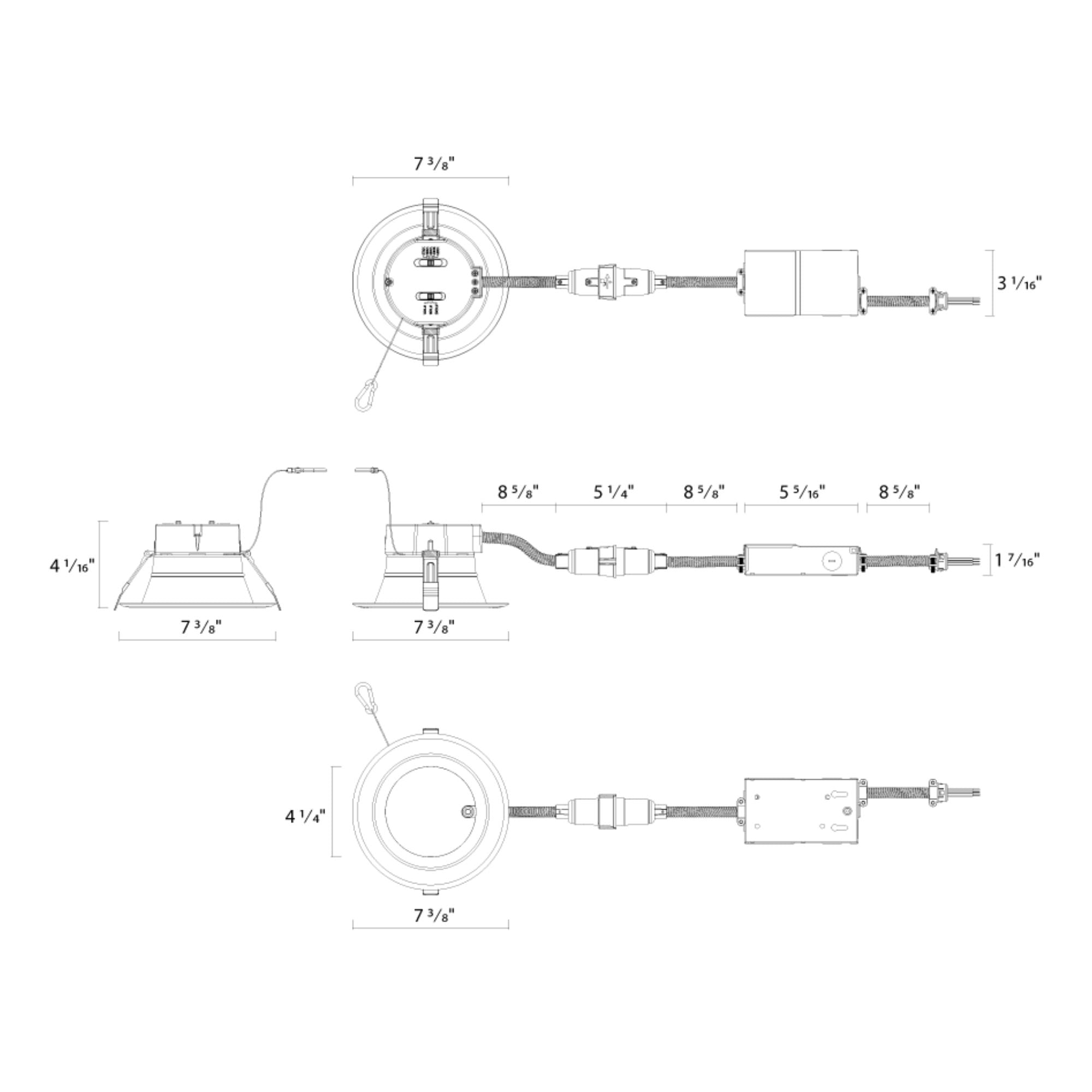 RAB CR6/E 6 in. Open Deep Regressed Downlight 22W 2500 Lumens Selectable CCT, Emergency Battery Included