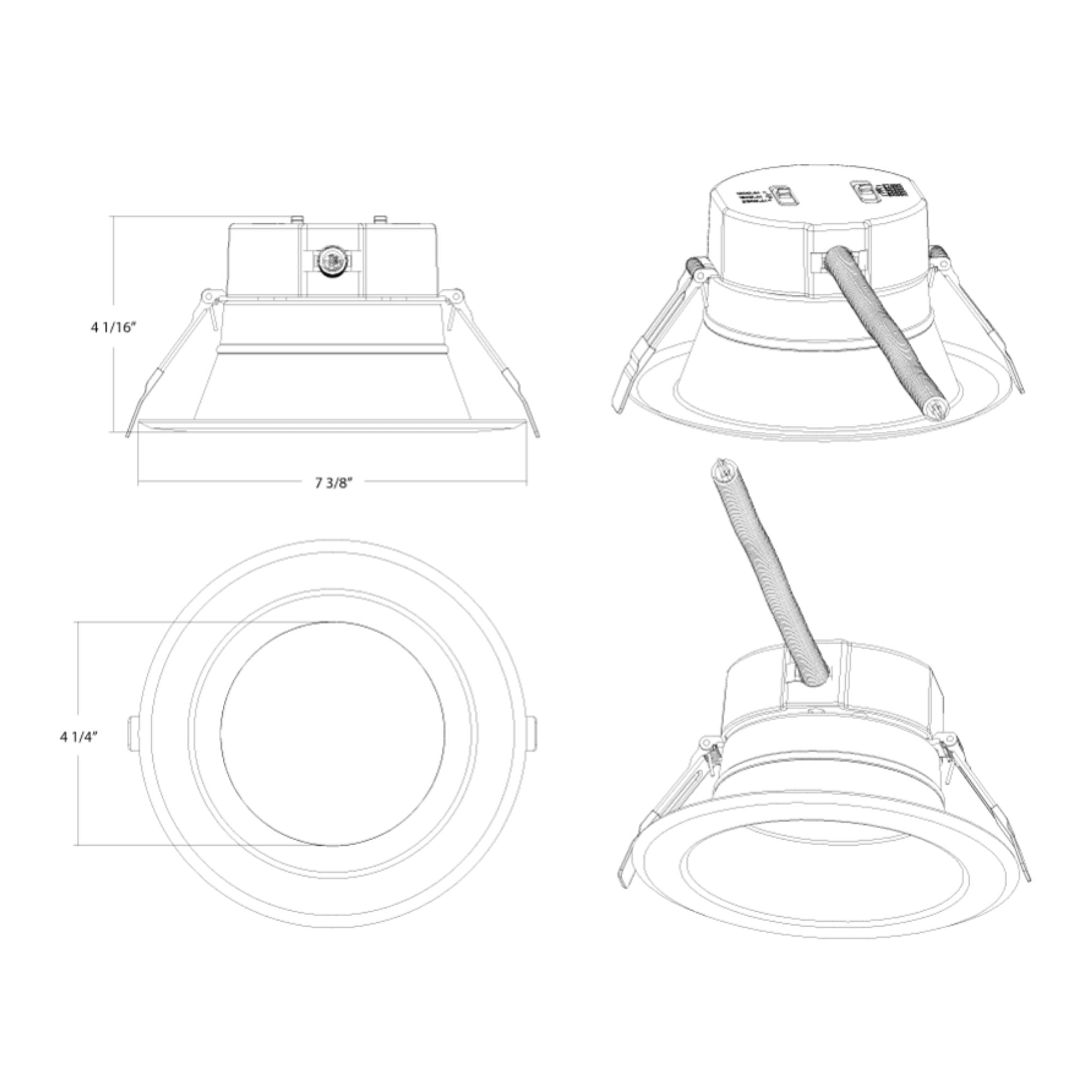 RAB CR6-HW 6 in. Open Deep Regressed Downlight 21W 2500 Lumens Selectable CCT, Haze White