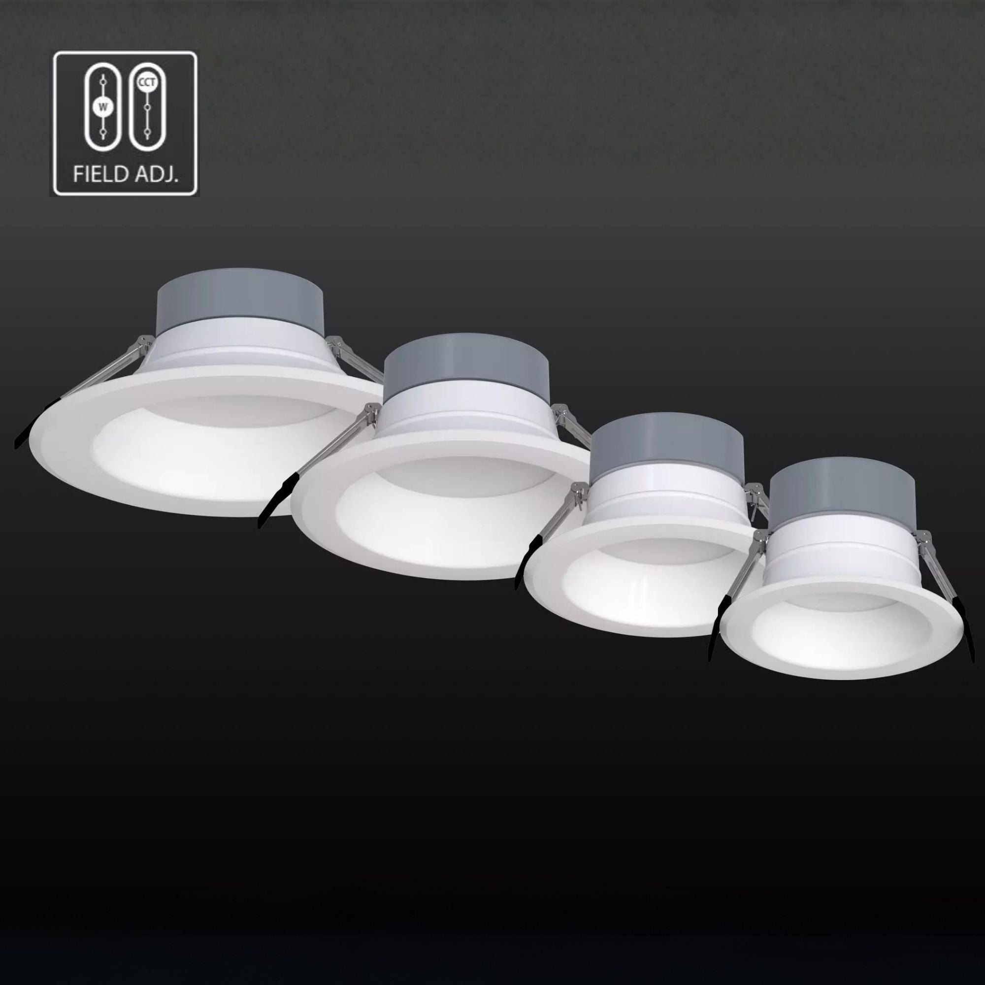 RAB CR8/E 8 in. Open Deep Regressed Downlight 31W 3500 Lumens Selectable CCT, Emergency Battery Included