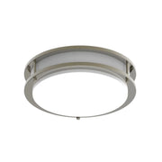 CRVFA 12" LED Flush Mount, 5CCT, Brushed Nickel, 120-277V, Battery Backup