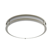 CRVFA 18" LED Flush Mount, 5CCT, Brushed Nickel, 120-277V, Battery Backup