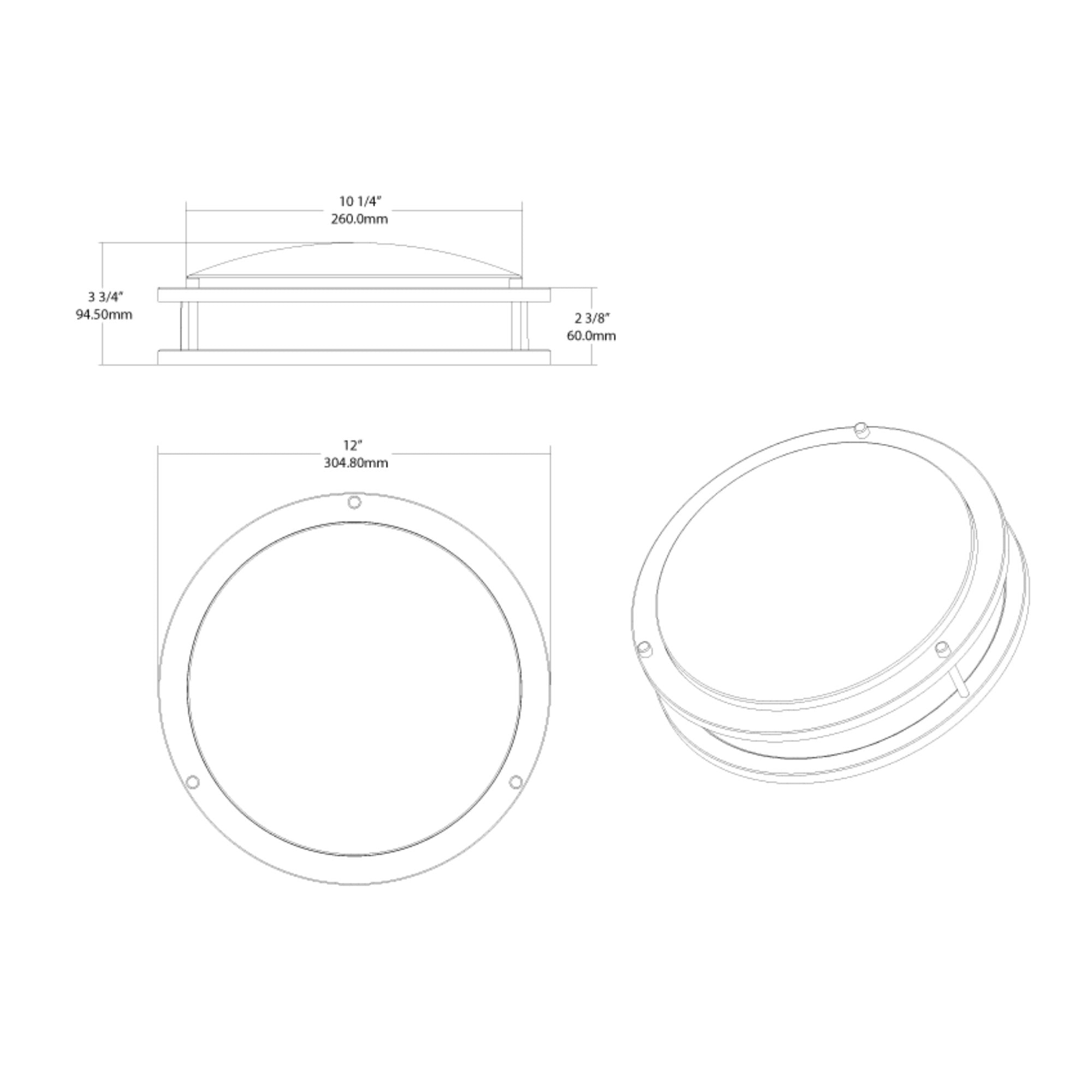 CURV 12" LED Flush Mount, 5CCT Brushed Nickel Finish, Occupancy Sensor
