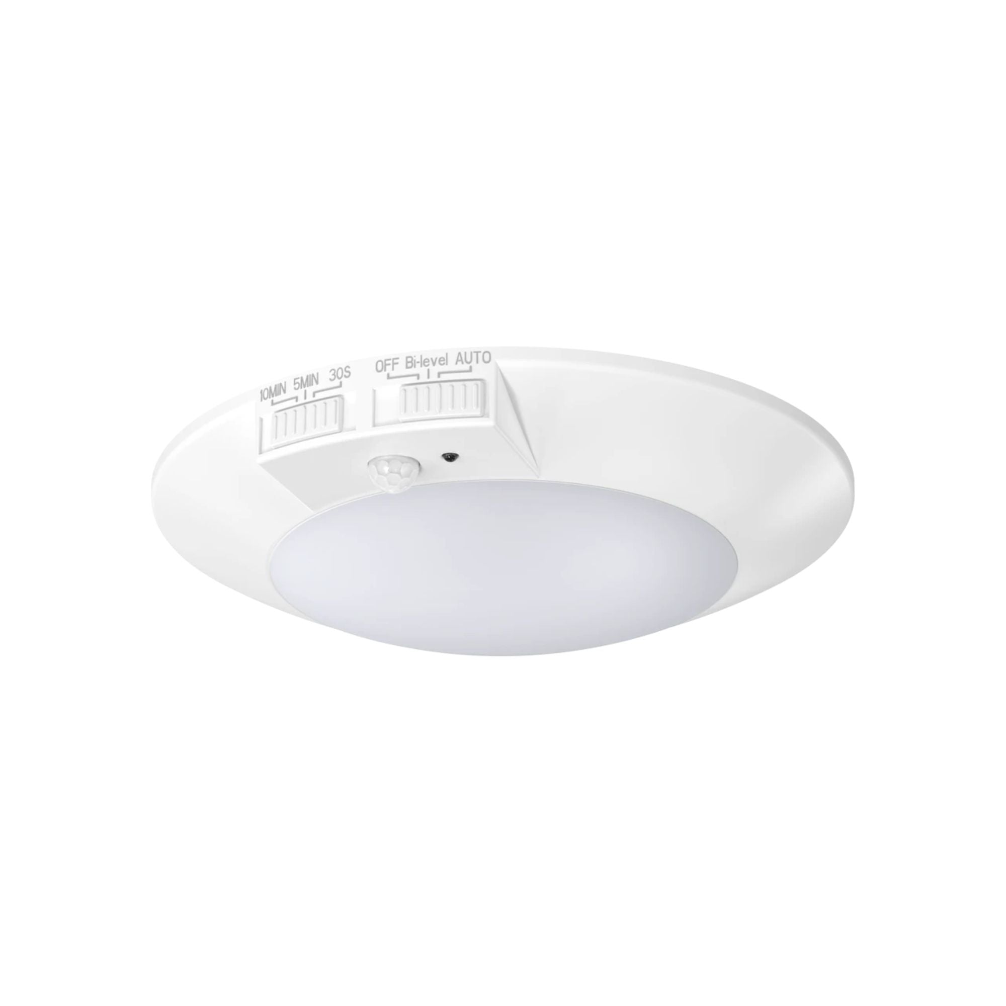 RAB DISK-4/PIR 4" LED Surface Mount, 8W, 700lm, Selectable CCT, 120V, White, Motion Sensor