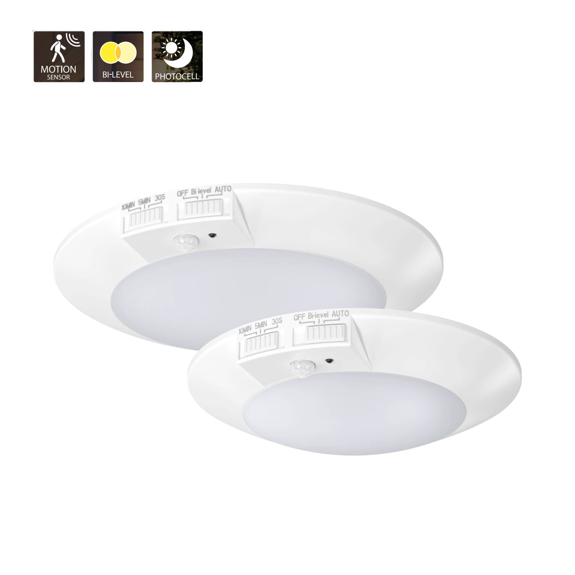 RAB DISK LED Surface Mount with Adjustable Motion Sensor