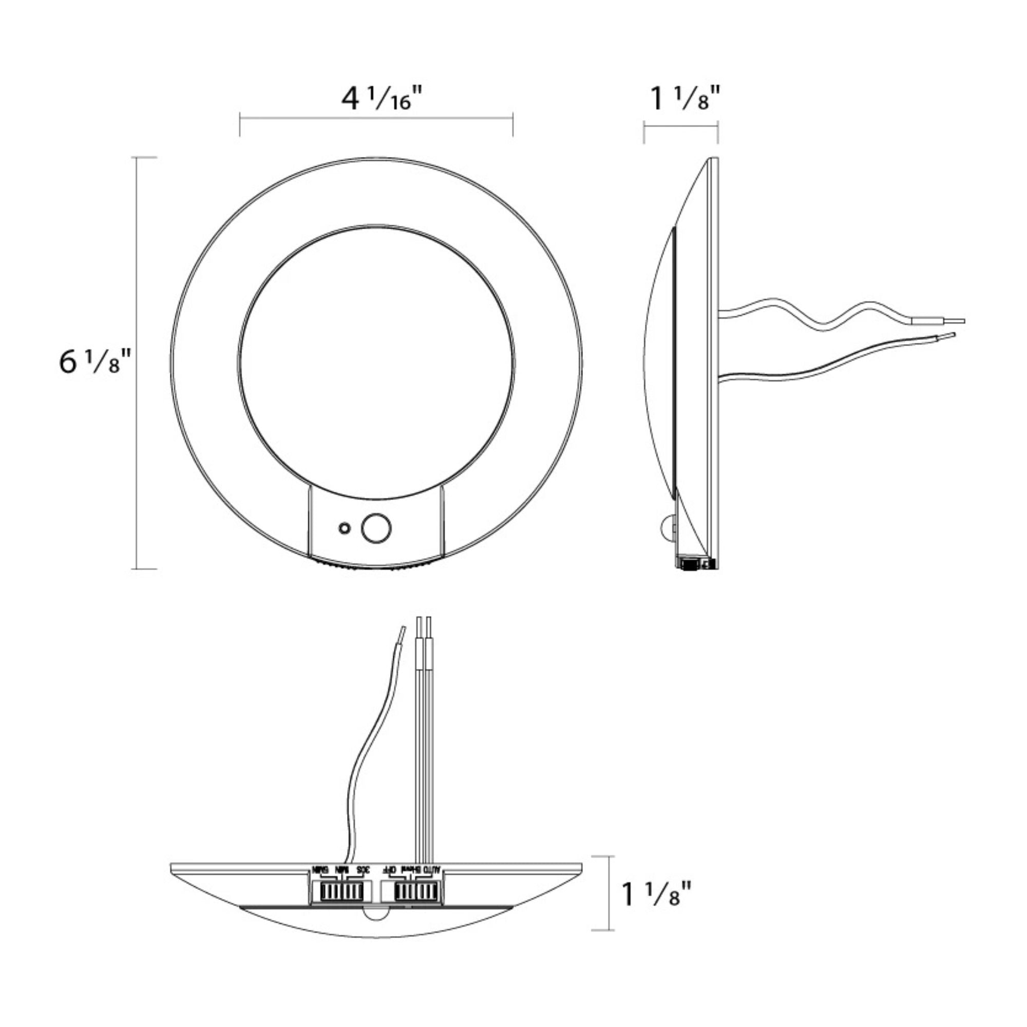 RAB DISK-4/PIR 4" LED Surface Mount, 8W, 700lm, Selectable CCT, 120V, White, Motion Sensor