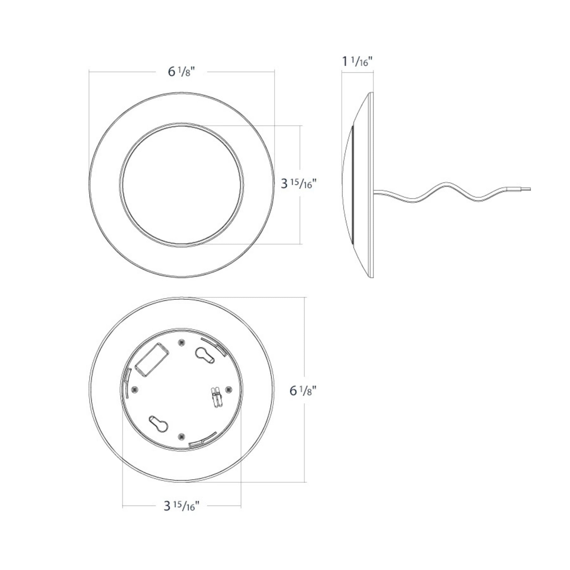 CCT-Adjustable 4" LED Surface Mount Disk Light, 600 Lm, White, 120V