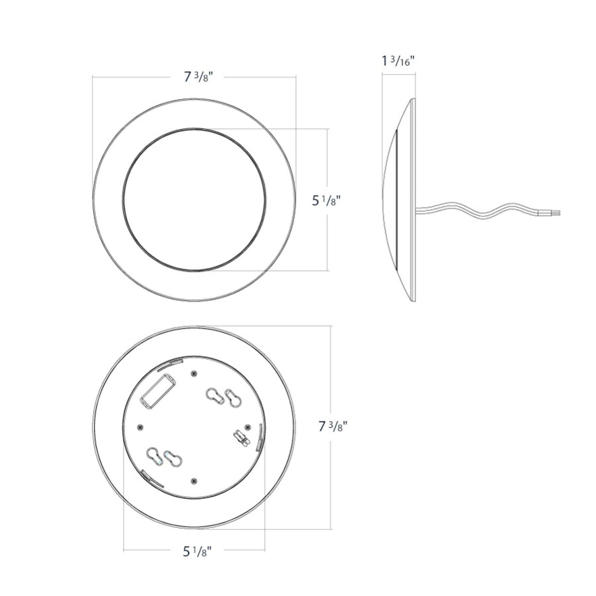 DISK17 6" CCT-Adjustable LED Surface Mount, 10W, 900 Lm, White, Pack of 12 - Bees Lighting
