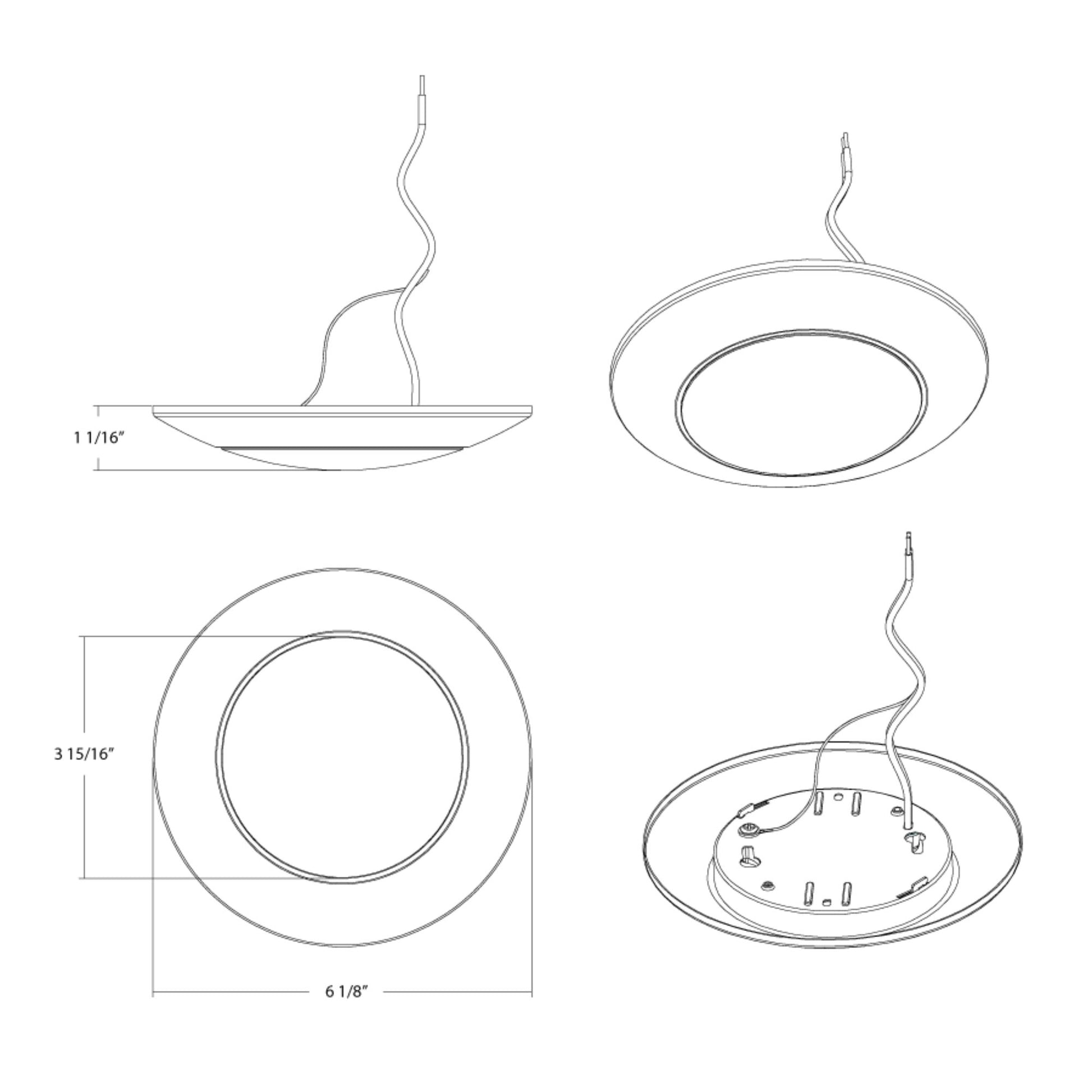 DISK34 4" CCT-Adjustable LED Surface Mount, 10W, 700 Lm, White - Bees Lighting