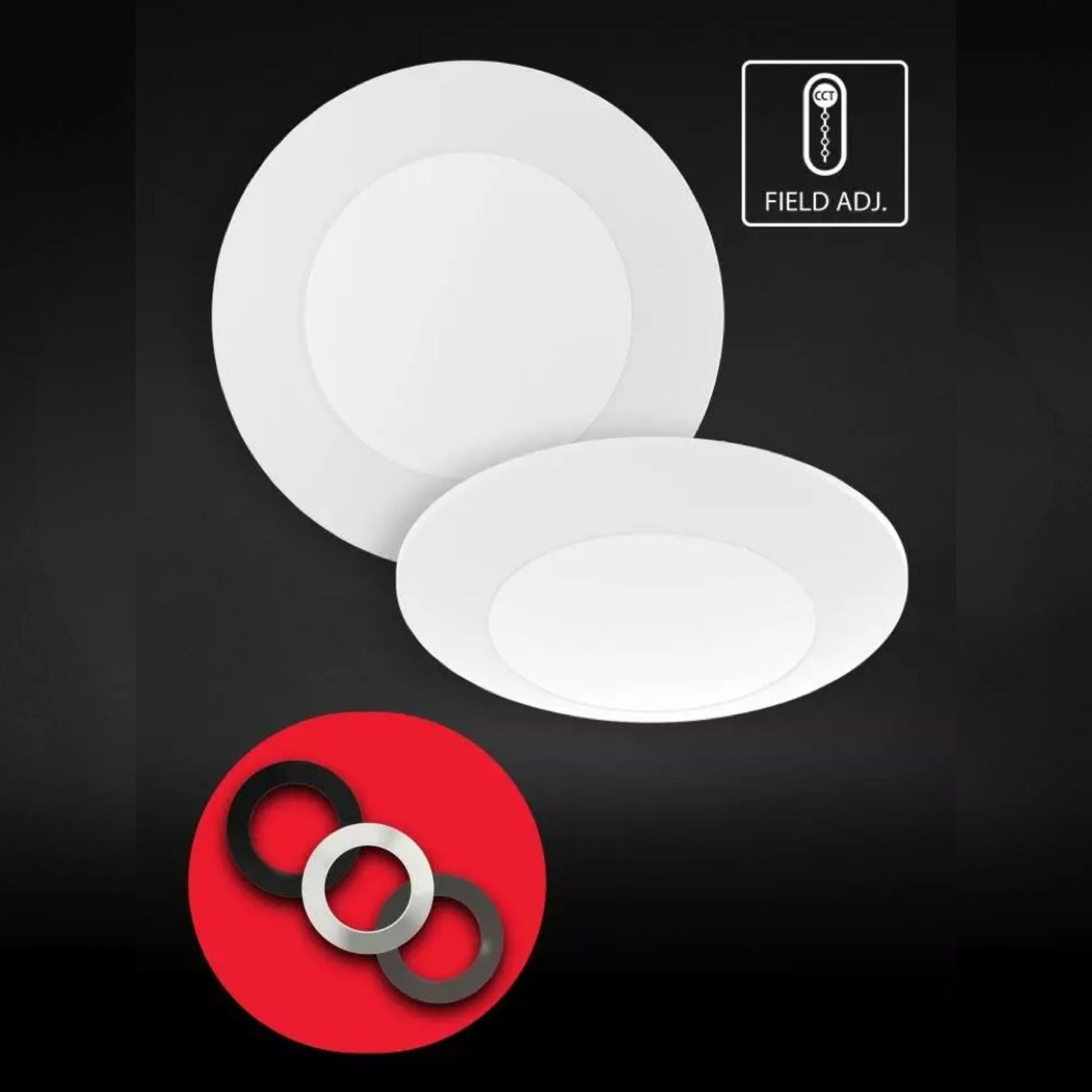 DISK34 6" CCT-Adjustable LED Surface Mount, 15W, 1000 Lm, White - Bees Lighting