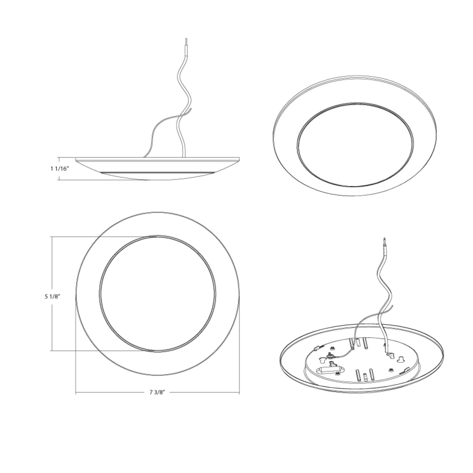DISK34 6" CCT-Adjustable LED Surface Mount, 15W, 1000 Lm, White - Bees Lighting