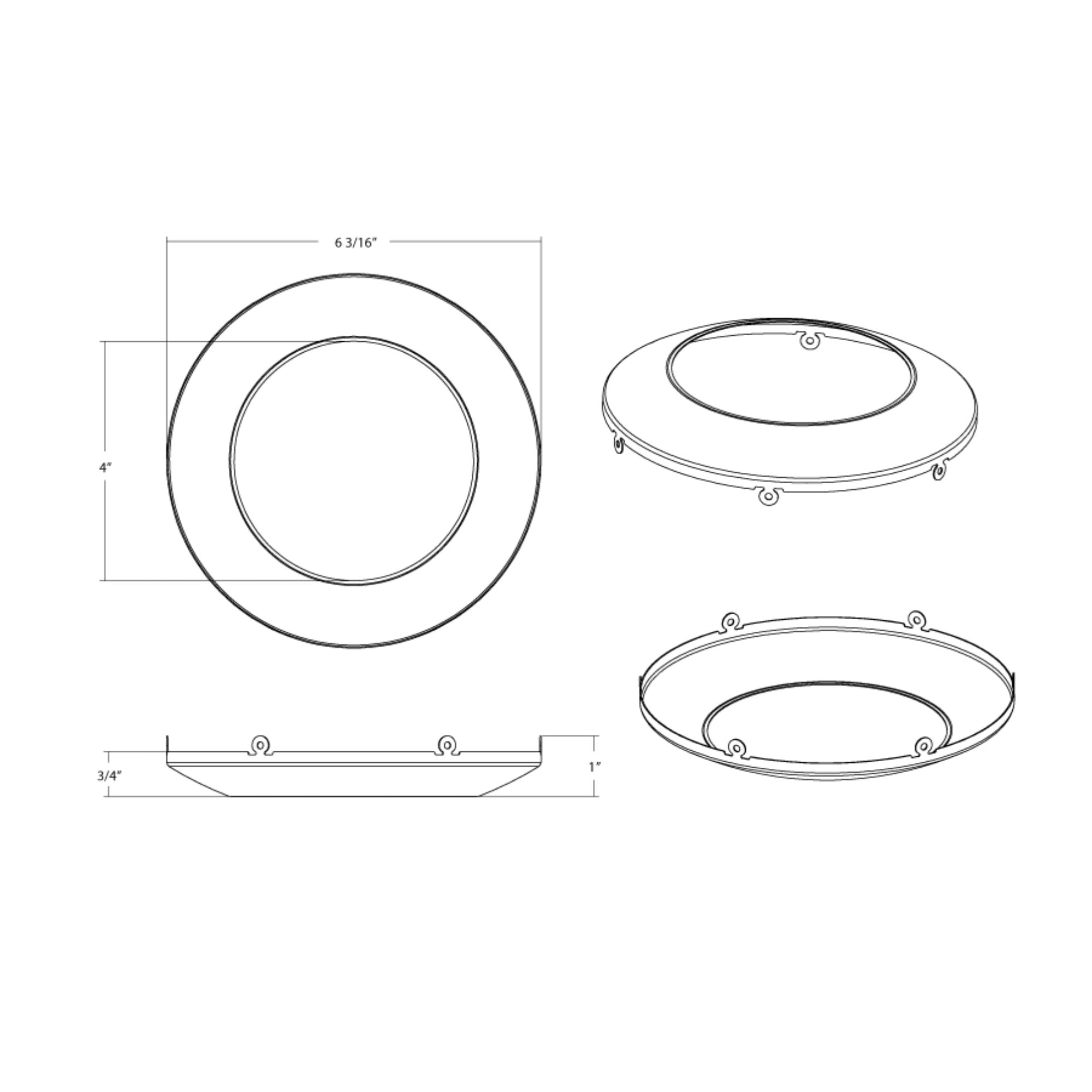 Color Trim for 4" DISK Round Black Smooth - Bees Lighting