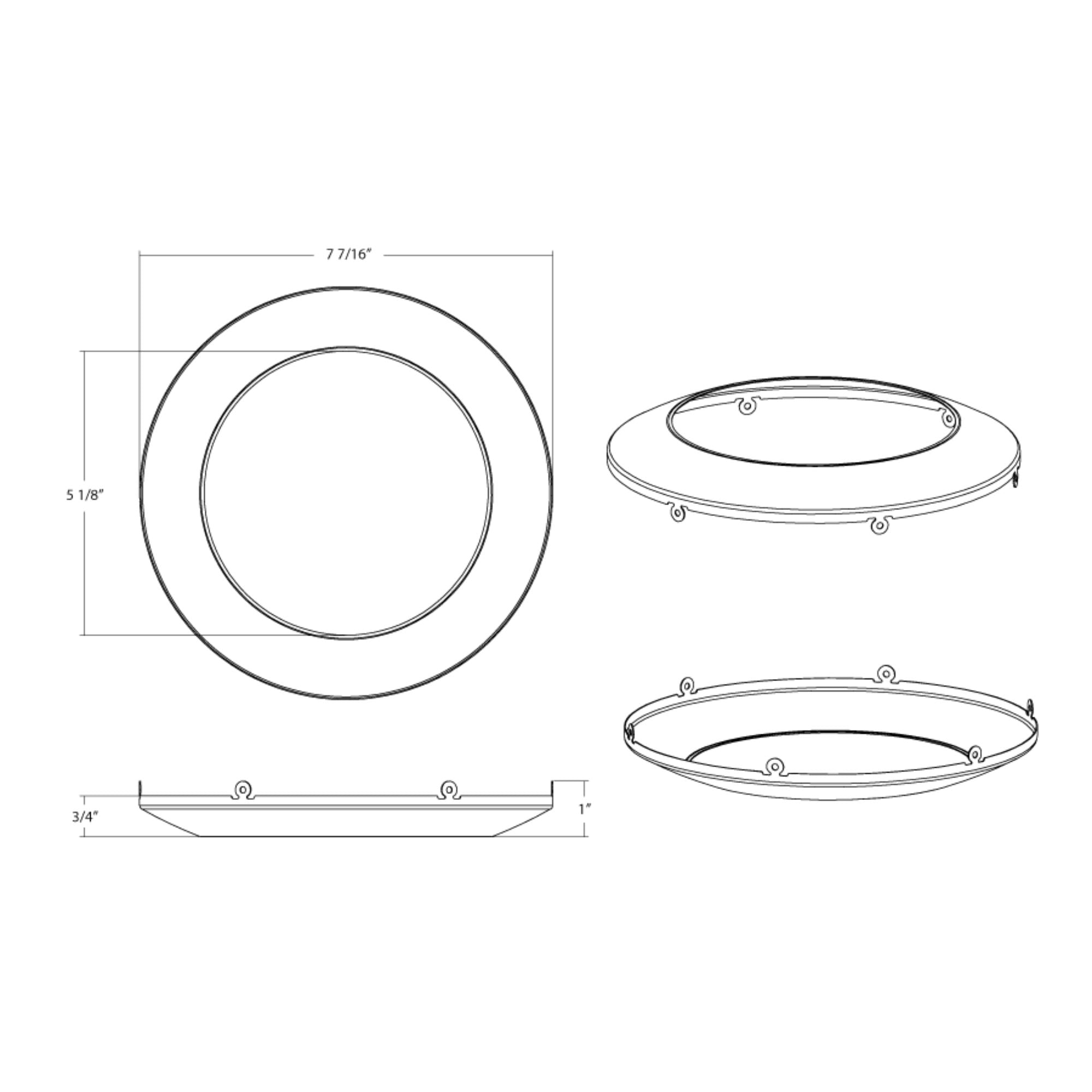 Color Trim for 6" DISK Round Black Smooth - Bees Lighting